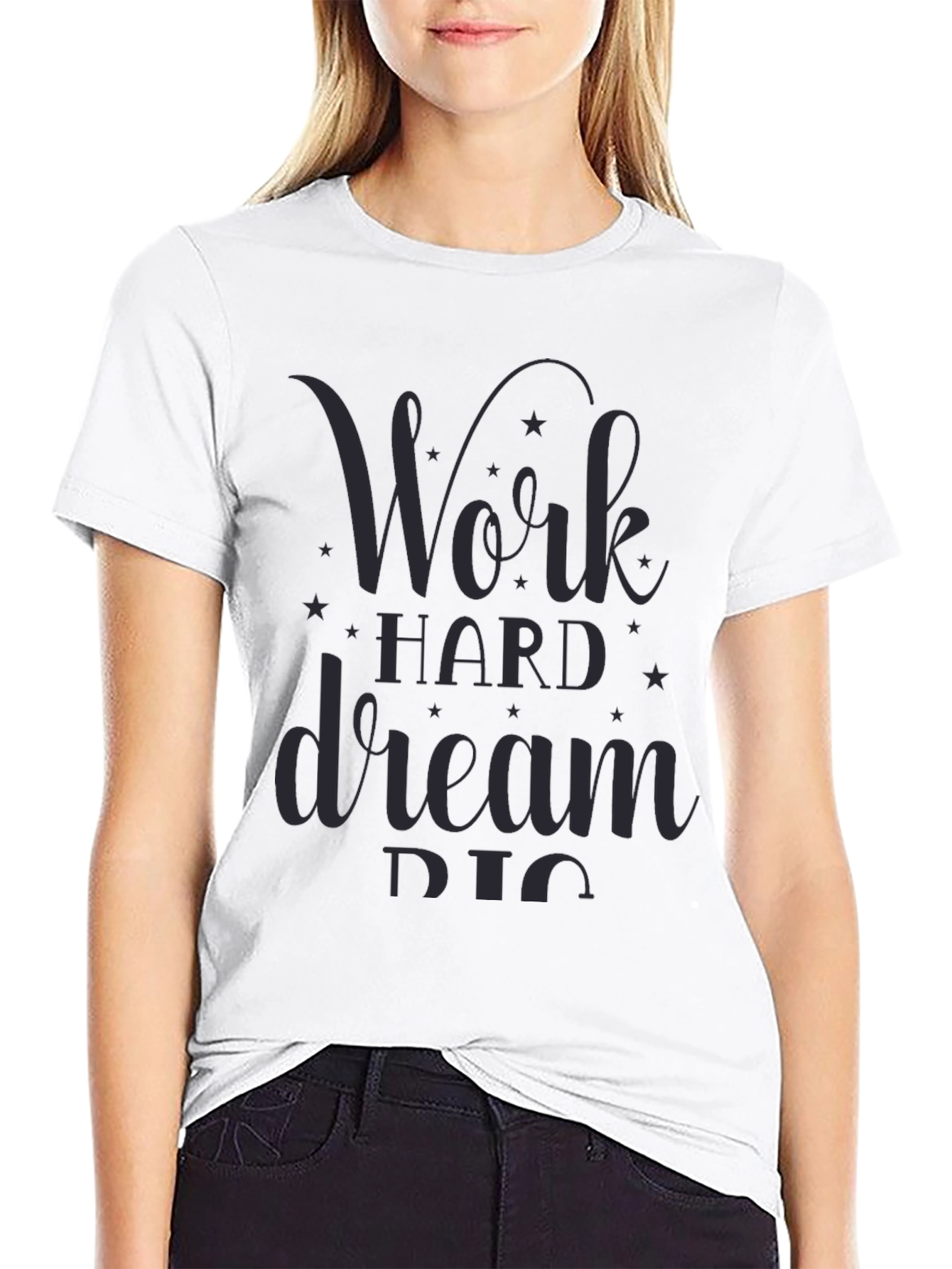 Work Hard Dream Big Graphic Tee - Black
