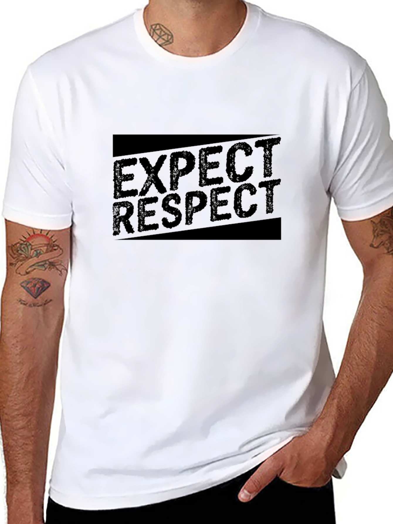 Expect Respect Black Graphic T-Shirt