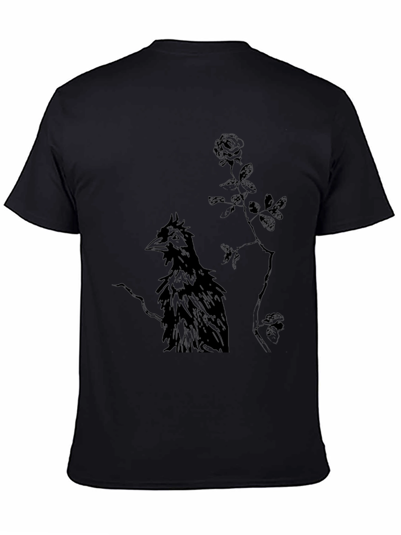 Raven & Rose Graphic Tee - Dark Gothic Style