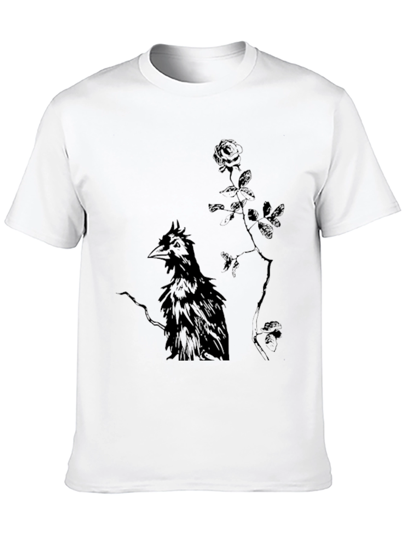 Raven & Rose Graphic Tee - Dark Gothic Style