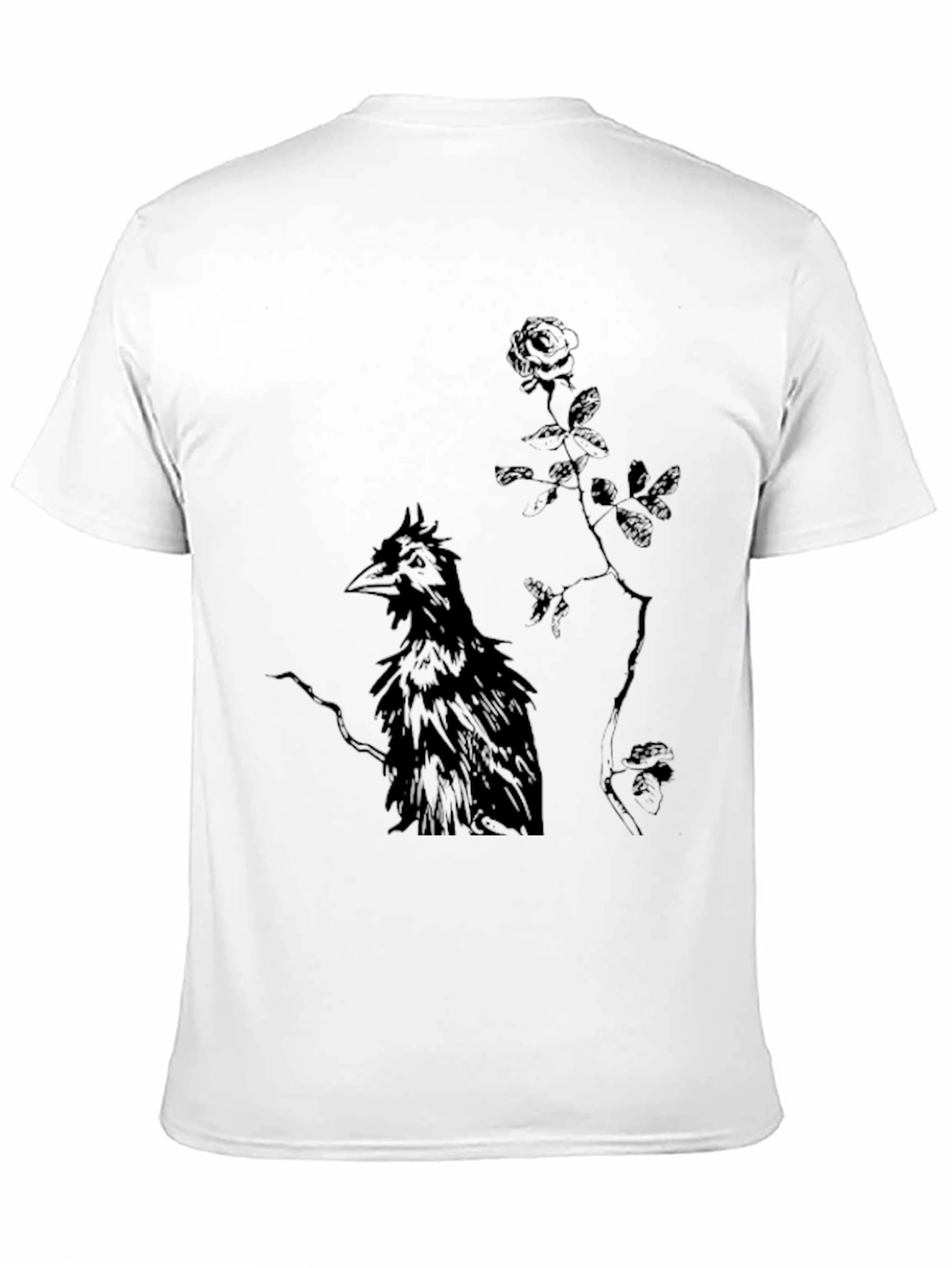 Raven & Rose Graphic Tee - Dark Gothic Style