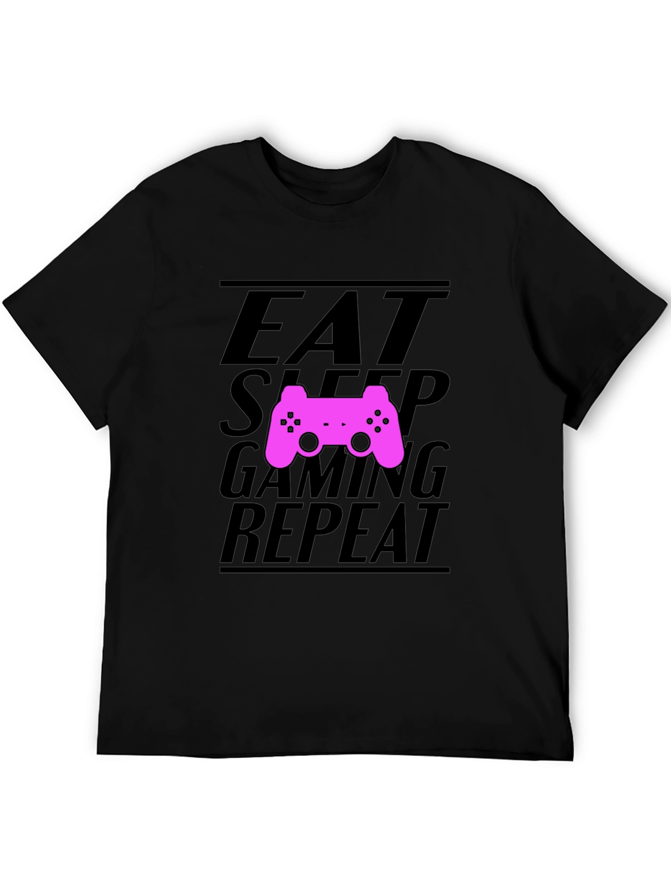 Eat Sleep Gaming Repeat Black T-Shirt
