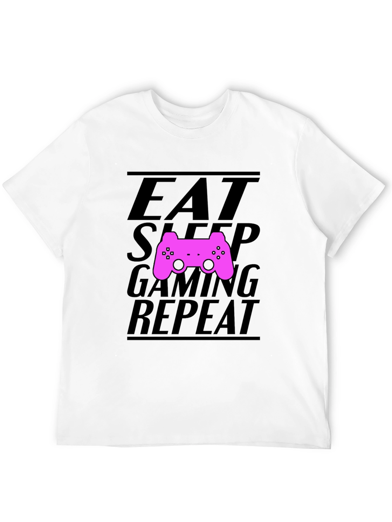 Eat Sleep Gaming Repeat Black T-Shirt