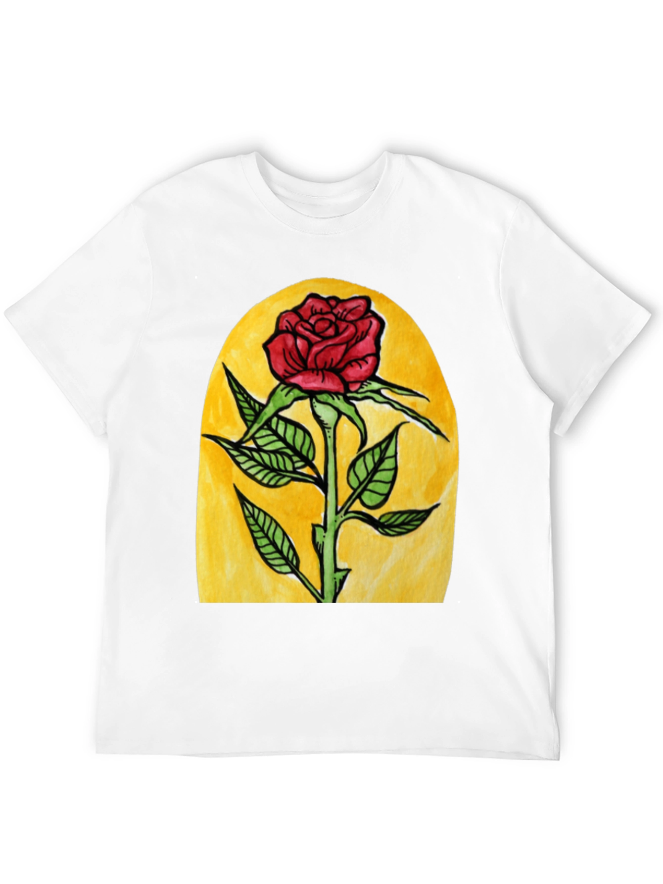 Enchanted Rose Graphic Tee - Black Cotton T-Shirt