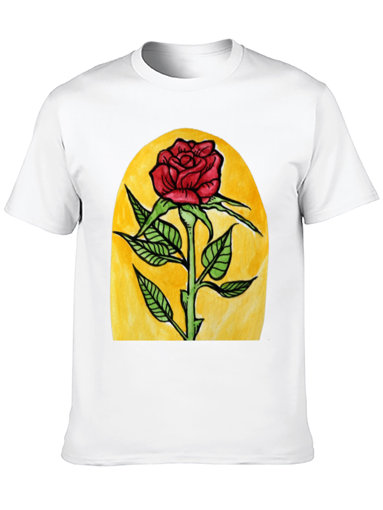 Enchanted Rose Graphic Tee - Black Cotton T-Shirt