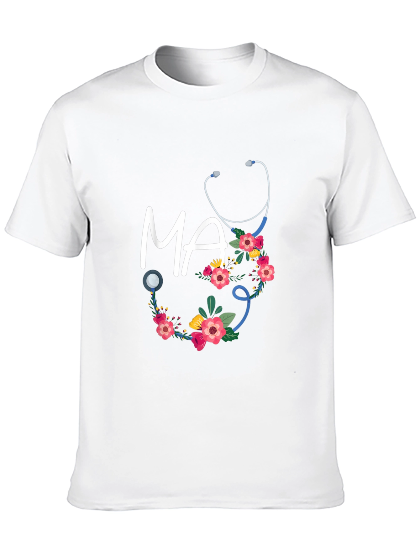 Floral MA Stethoscope T-Shirt