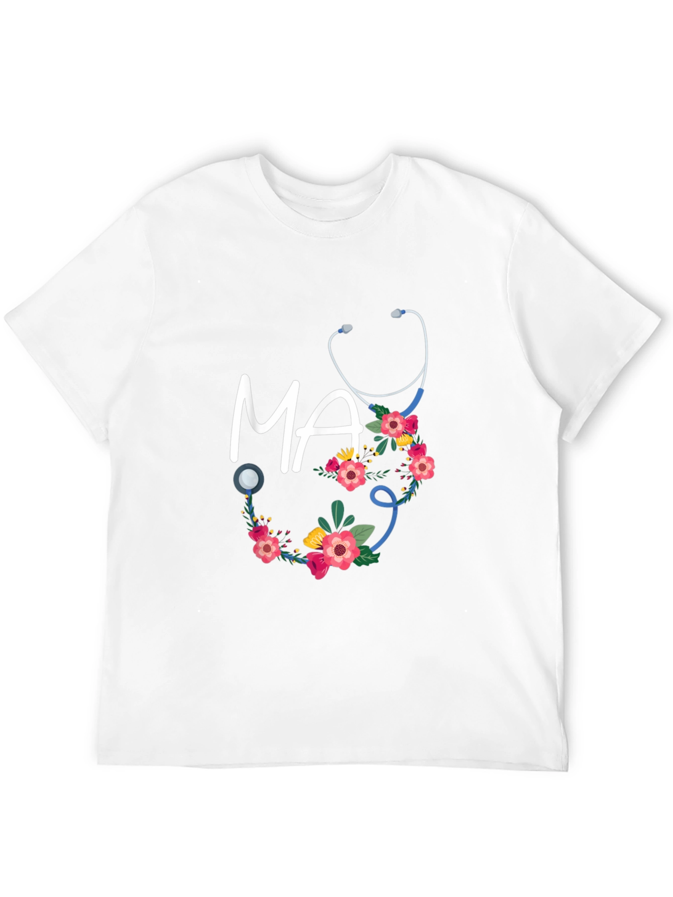 Floral MA Stethoscope T-Shirt