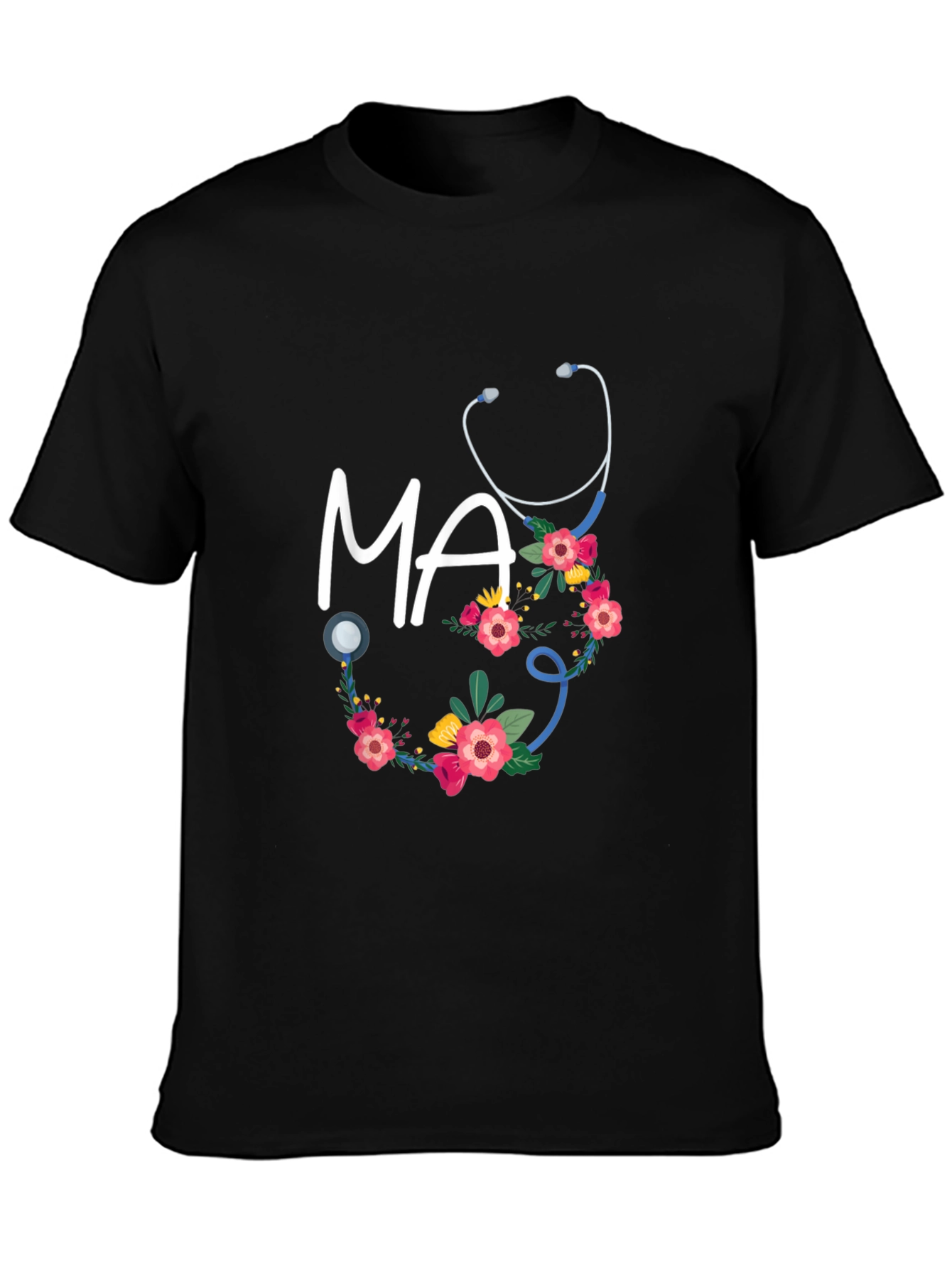 Floral MA Stethoscope T-Shirt