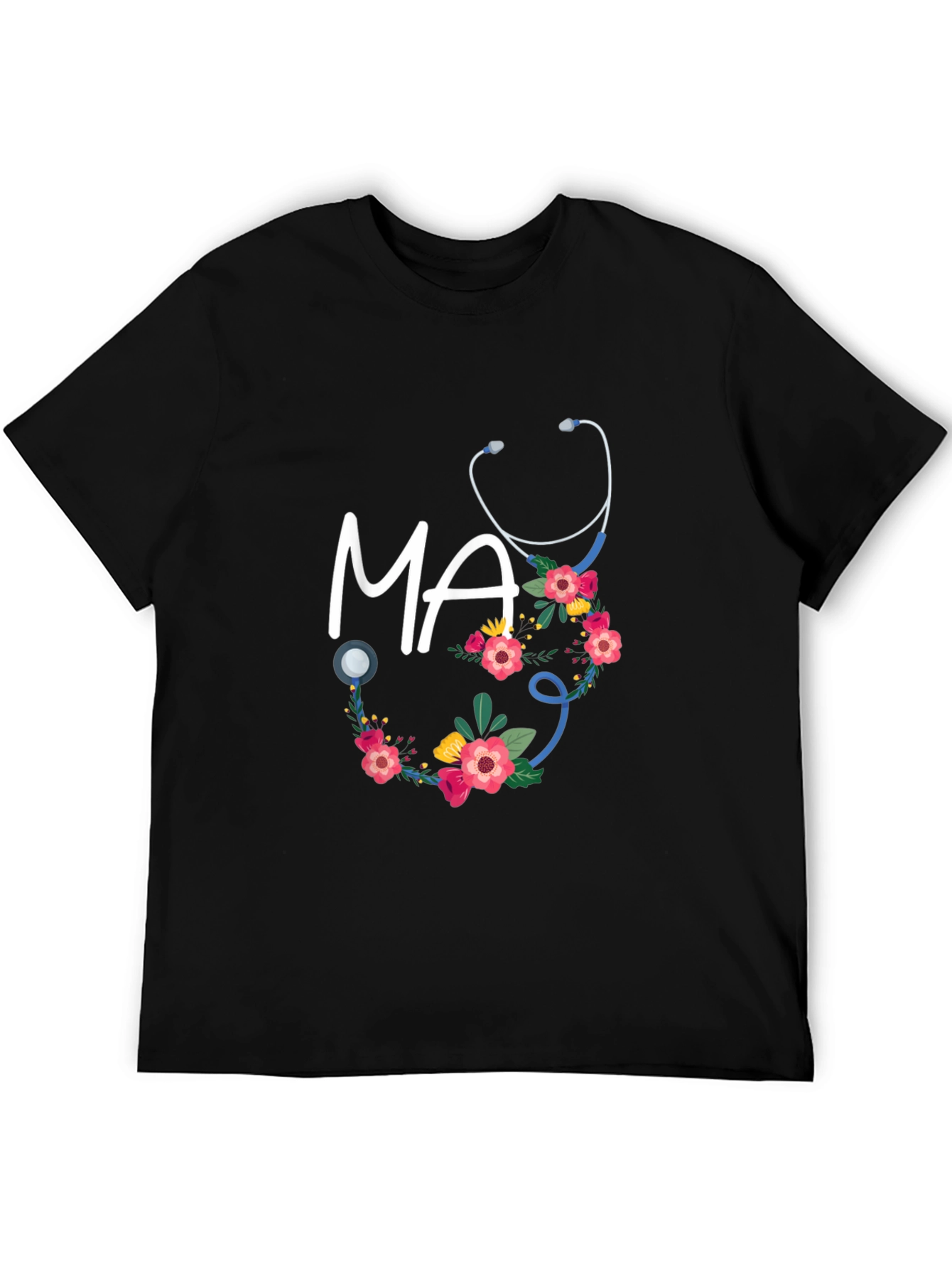 Floral MA Stethoscope T-Shirt