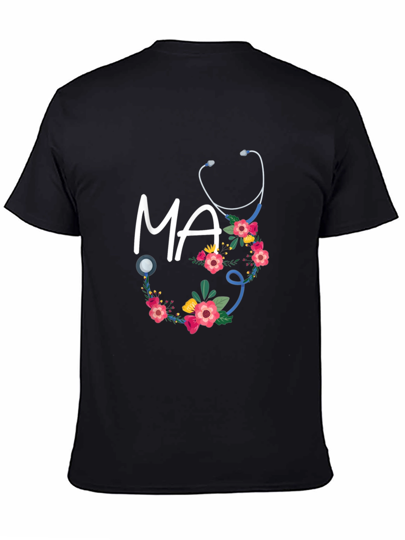 Floral MA Stethoscope T-Shirt