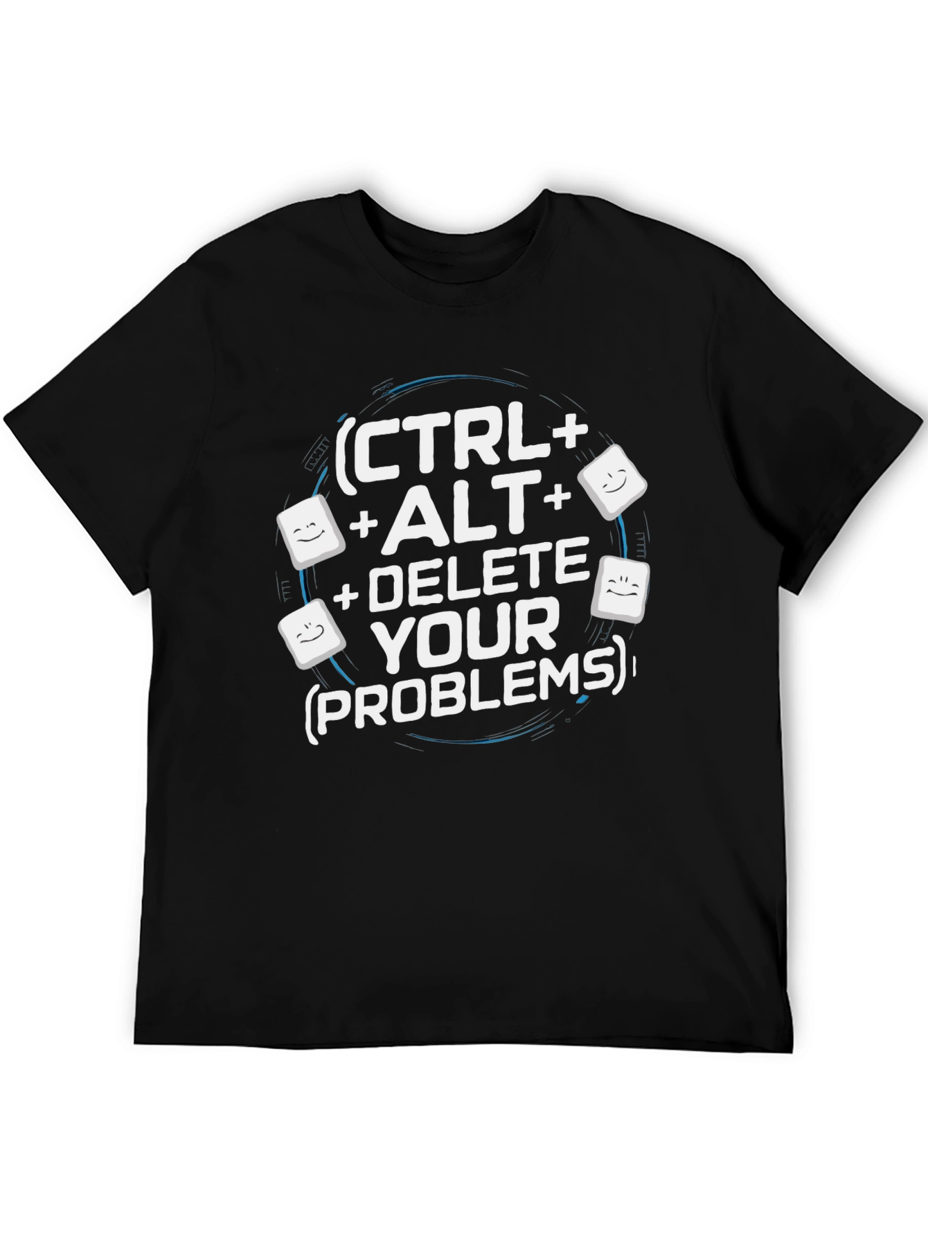 Ctrl+Alt+Delete Your Problems Black T-Shirt