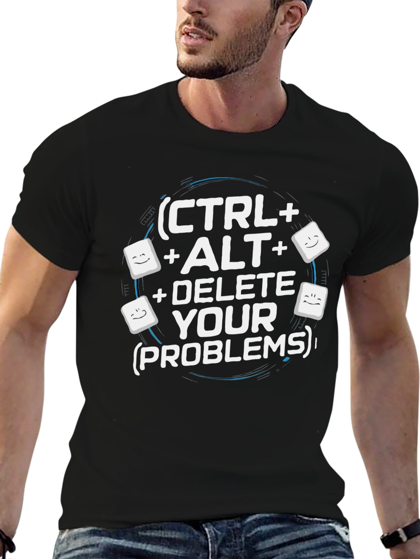 Ctrl+Alt+Delete Your Problems Black T-Shirt
