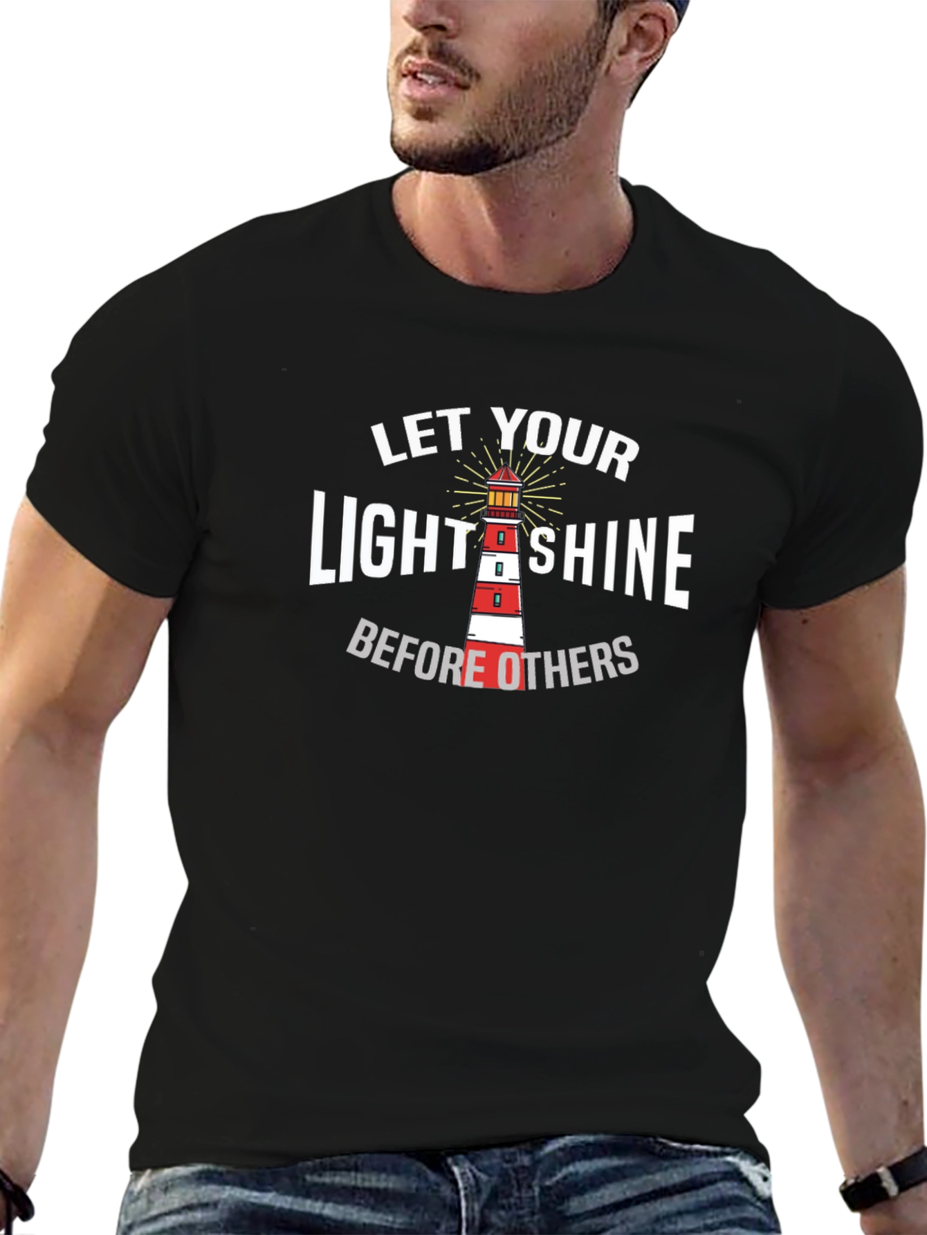 Let Your Light Shine Black Graphic Tee