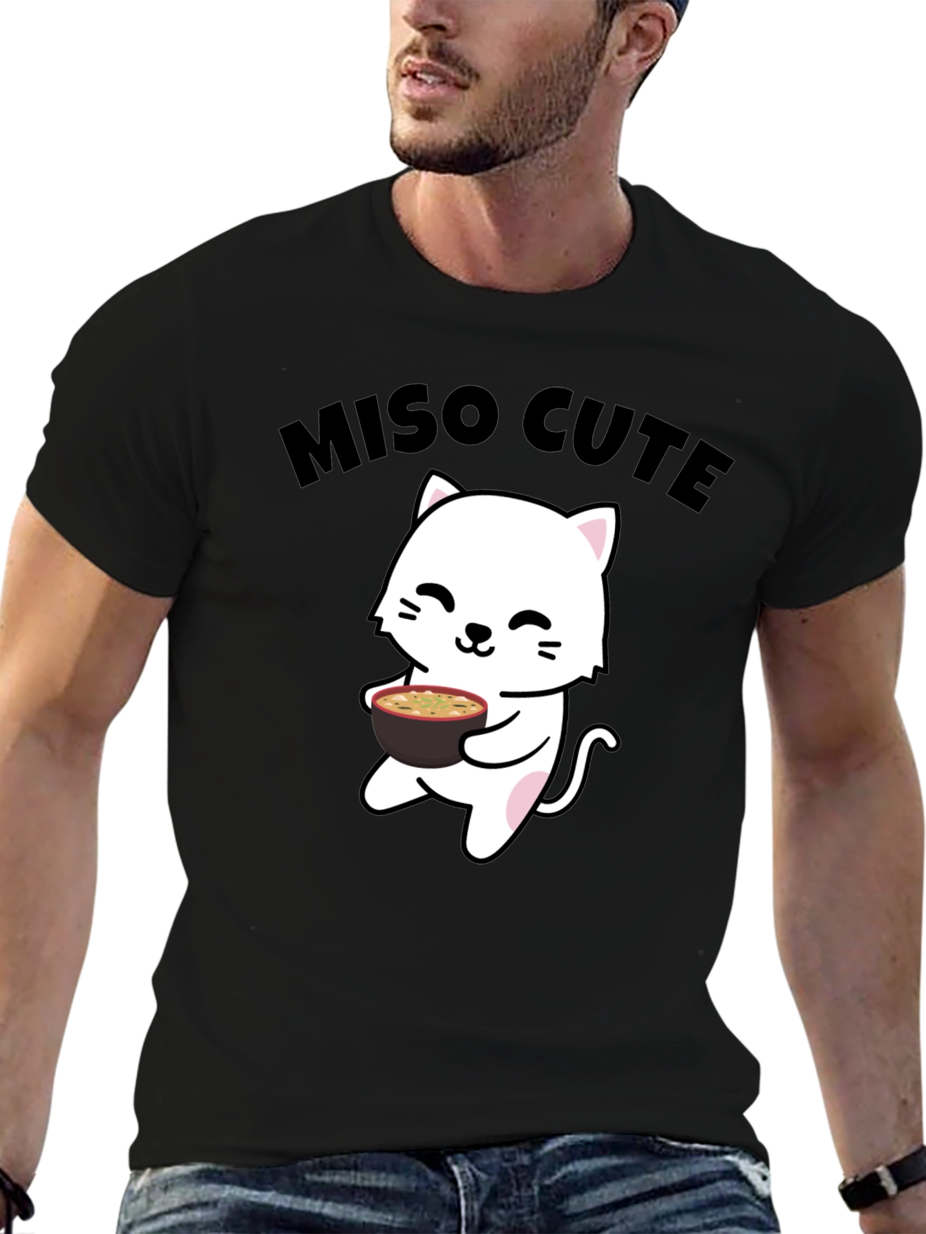 Miso Cute Cat T-Shirt - Kawaii Anime Style