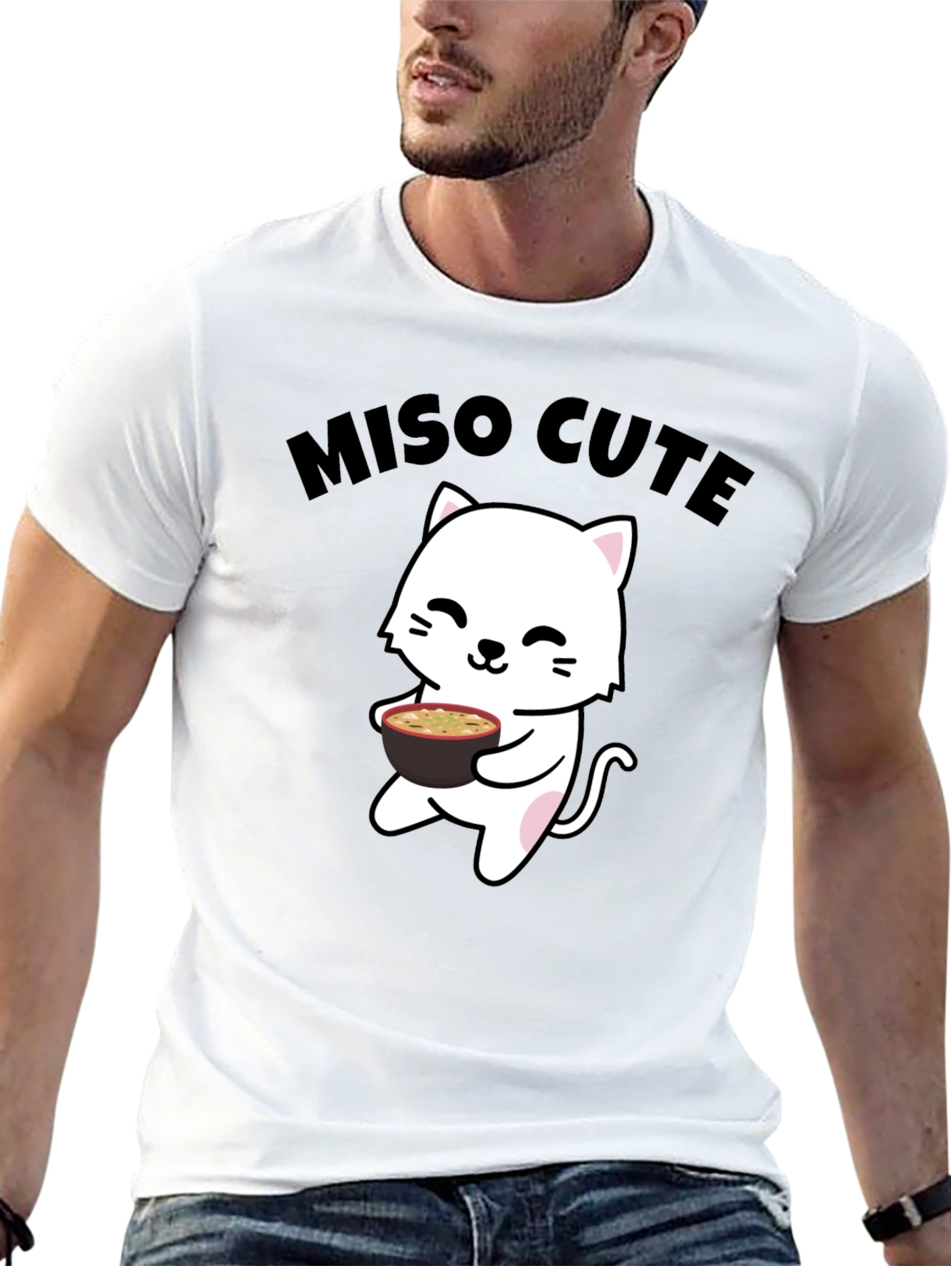 Miso Cute Cat T-Shirt - Kawaii Anime Style