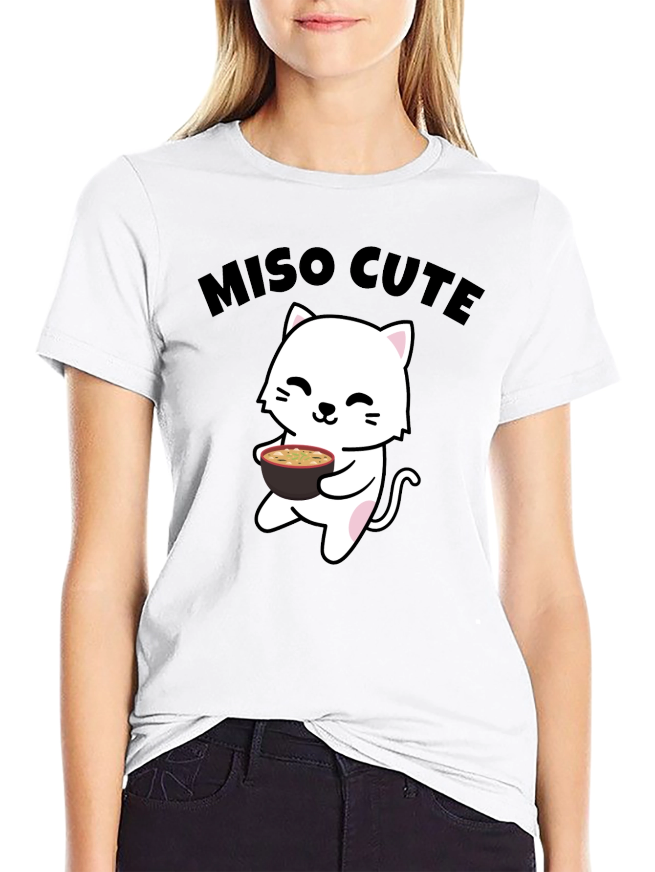 Miso Cute Cat T-Shirt - Kawaii Anime Style