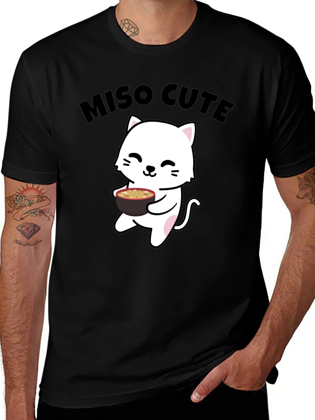 Miso Cute Cat T-Shirt - Kawaii Anime Style
