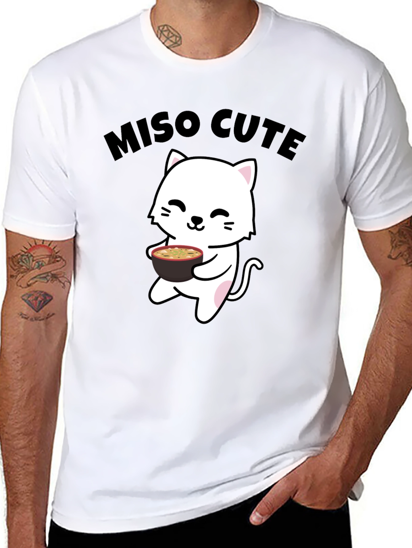 Miso Cute Cat T-Shirt - Kawaii Anime Style