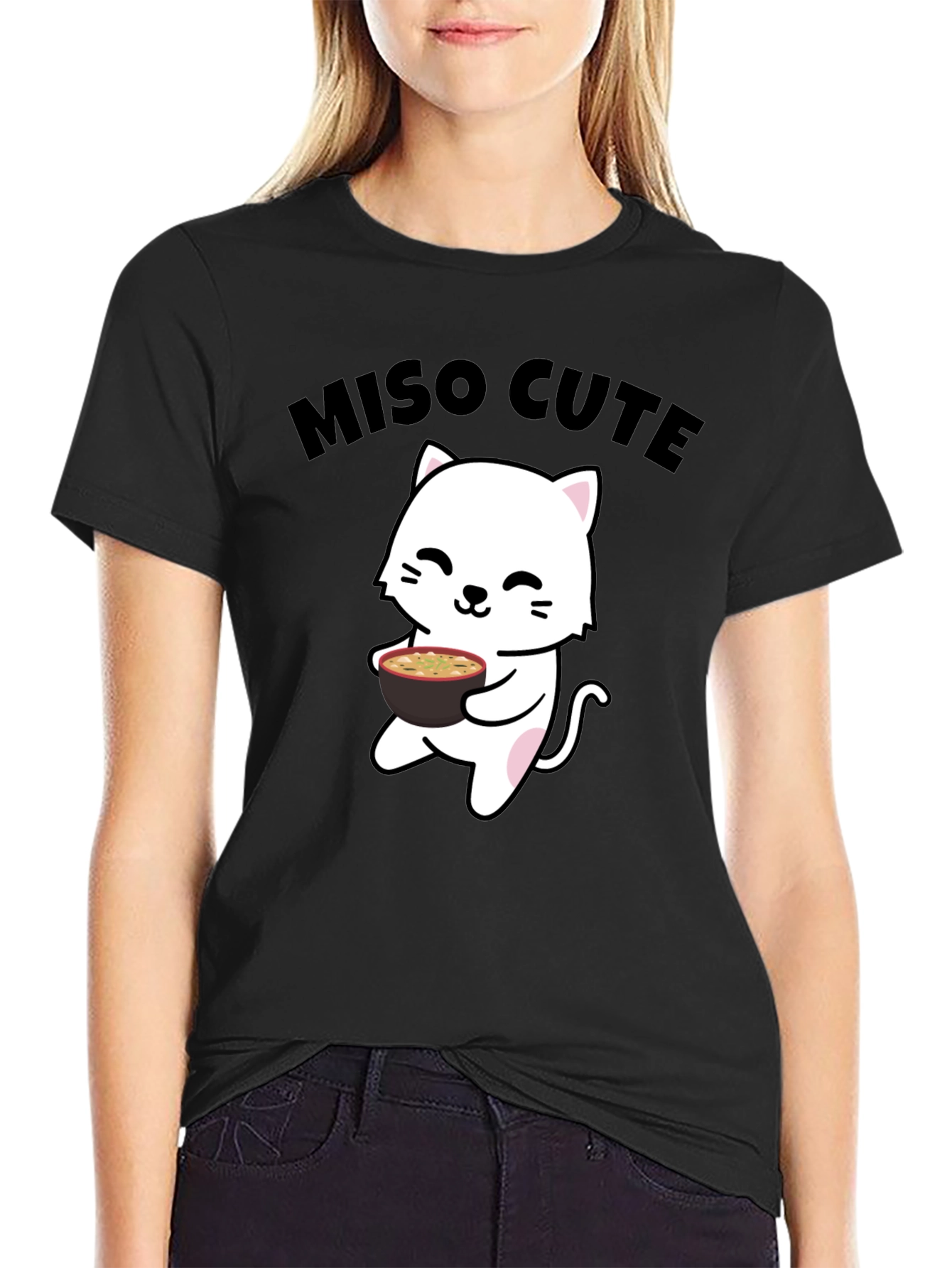 Miso Cute Cat T-Shirt - Kawaii Anime Style