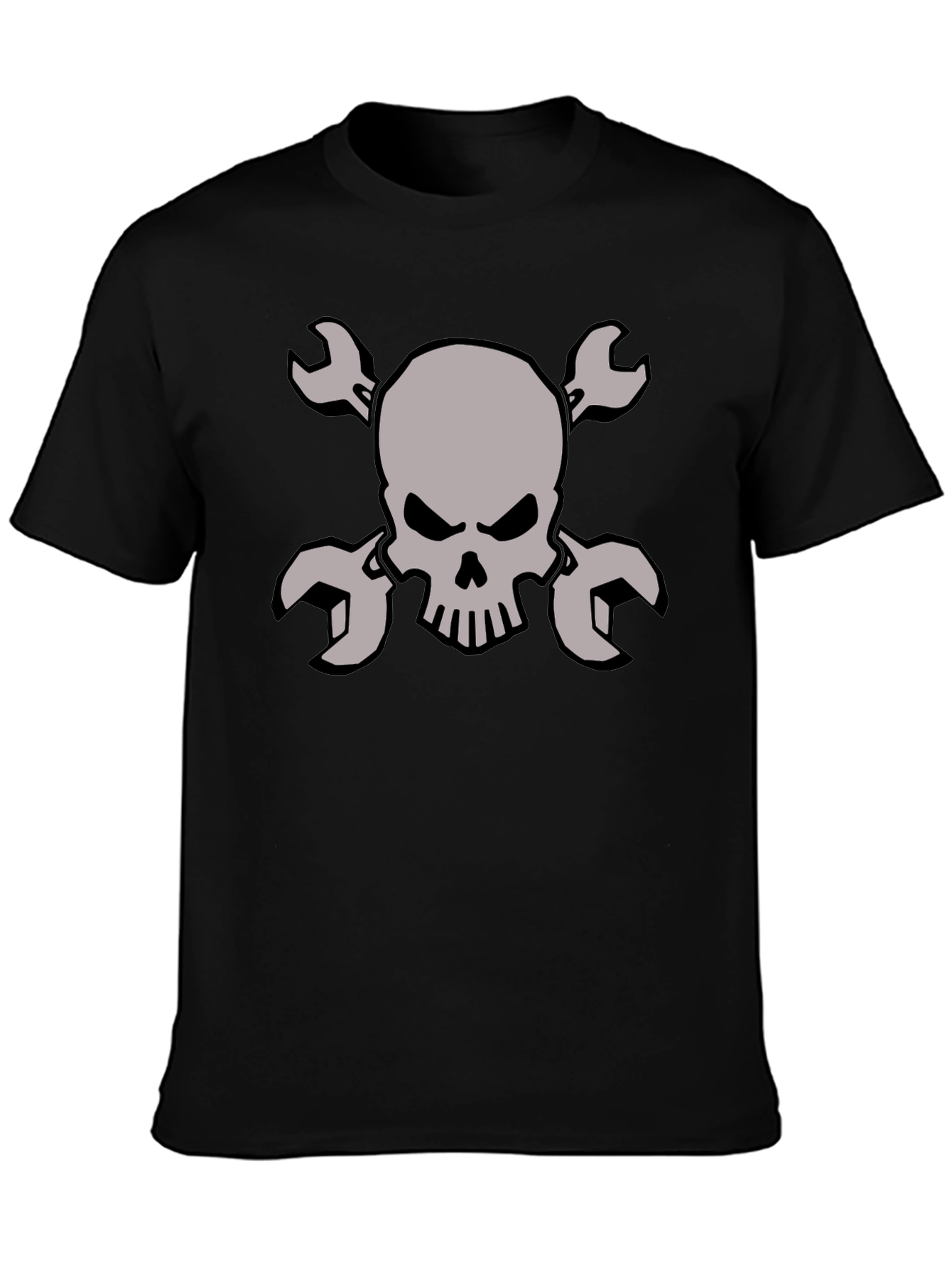 Skull & Wrench Graphic Tee - Mechanic Style