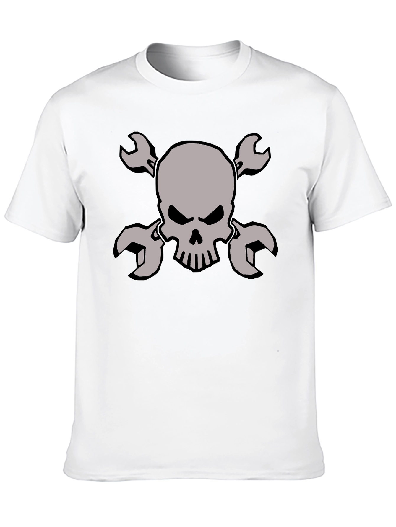 Skull & Wrench Graphic Tee - Mechanic Style