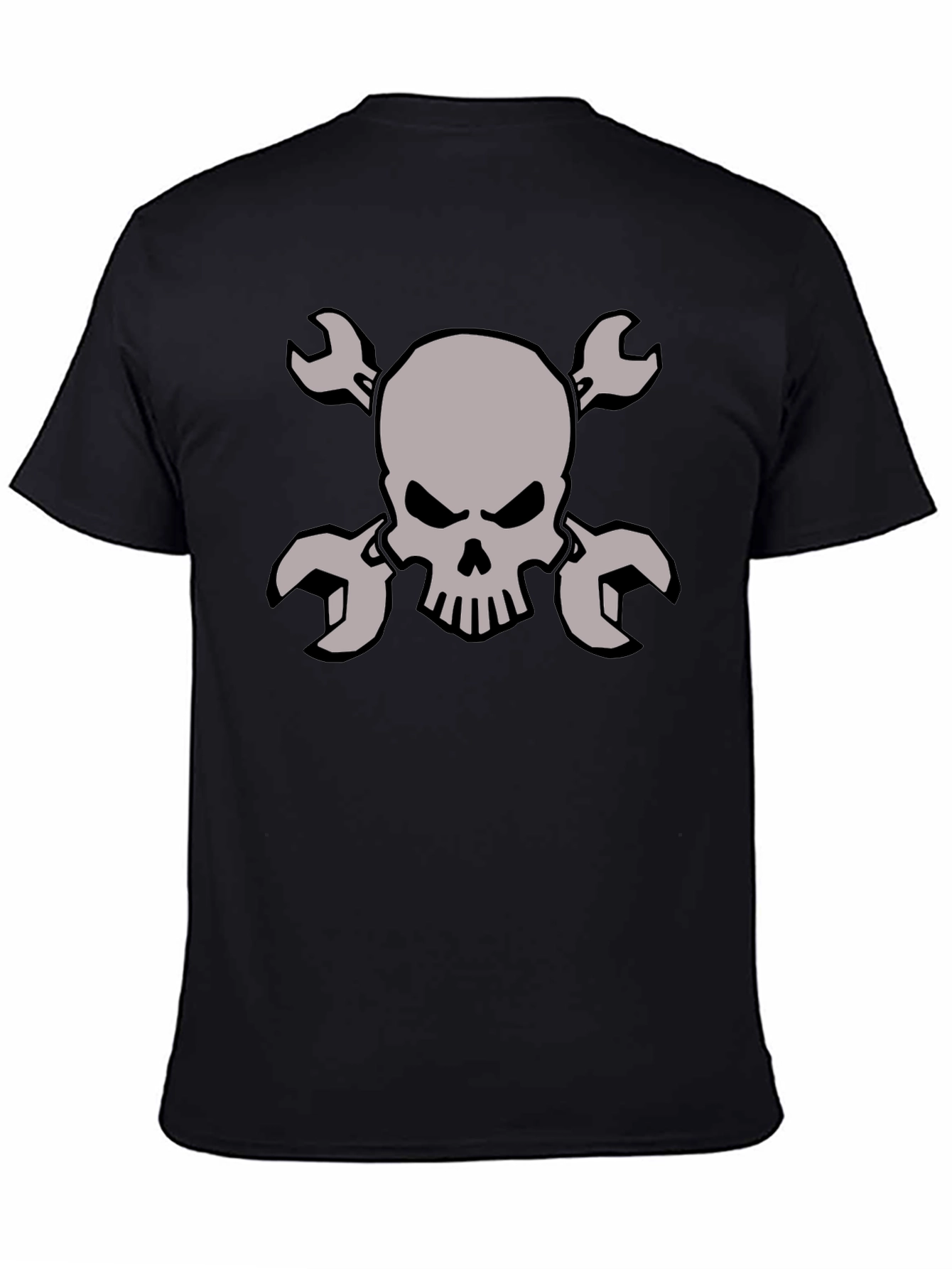 Skull & Wrench Graphic Tee - Mechanic Style
