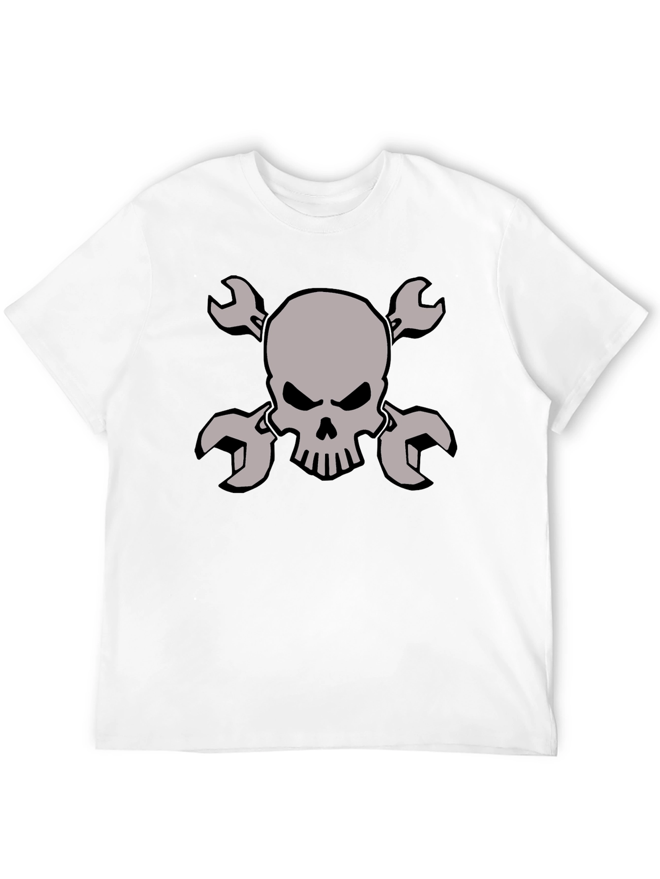 Skull & Wrench Graphic Tee - Mechanic Style