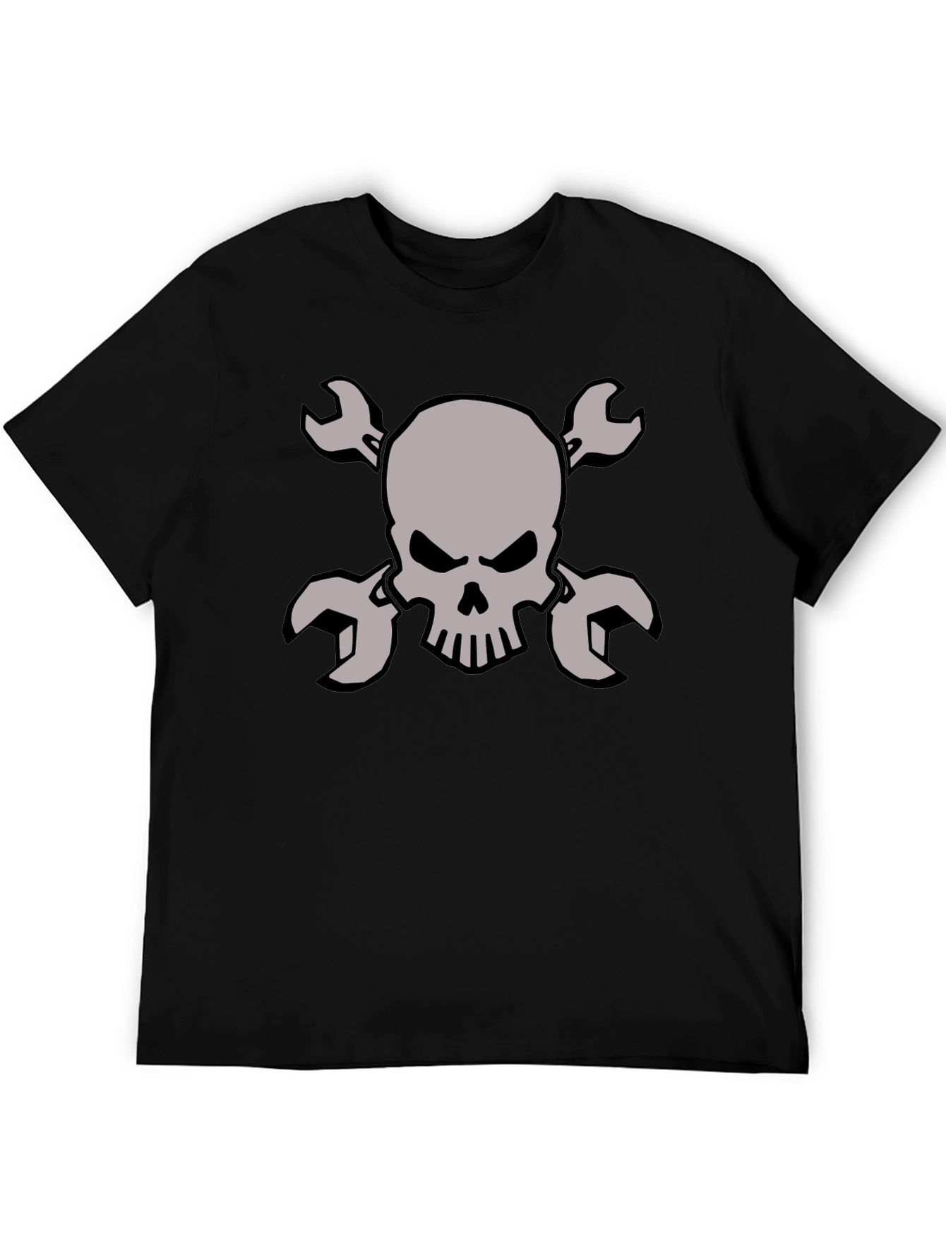 Skull & Wrench Graphic Tee - Mechanic Style