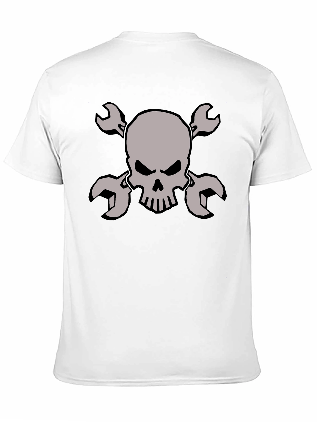 Skull & Wrench Graphic Tee - Mechanic Style