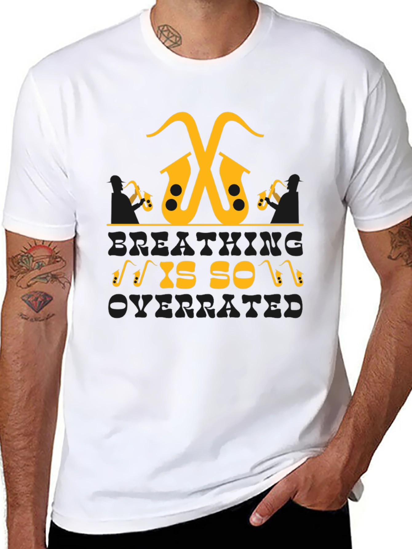 Saxophone Music Lover T-Shirt - Breathing is so Overrated