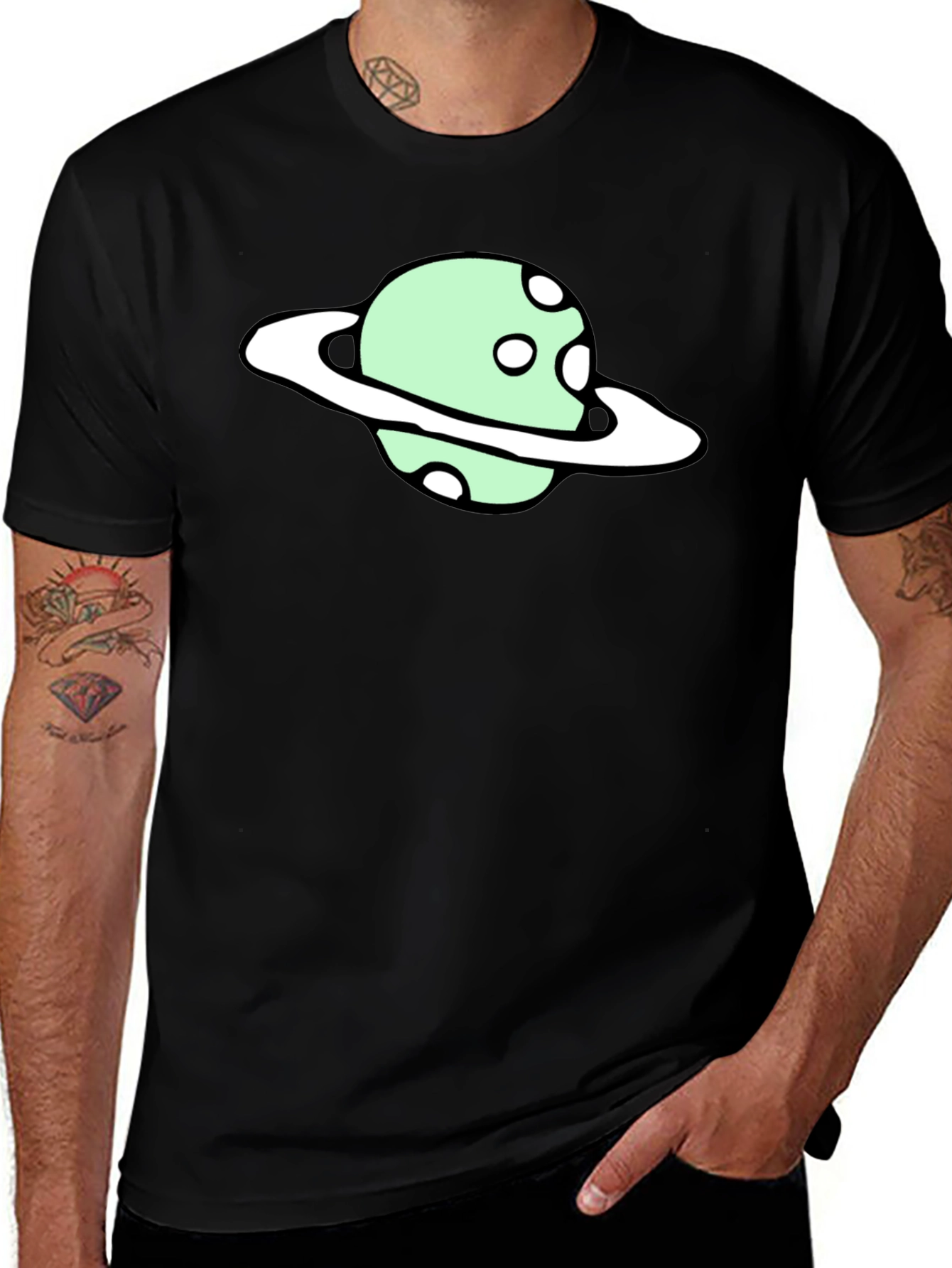 Planet Graphic Tee - Mens Black T-Shirt
