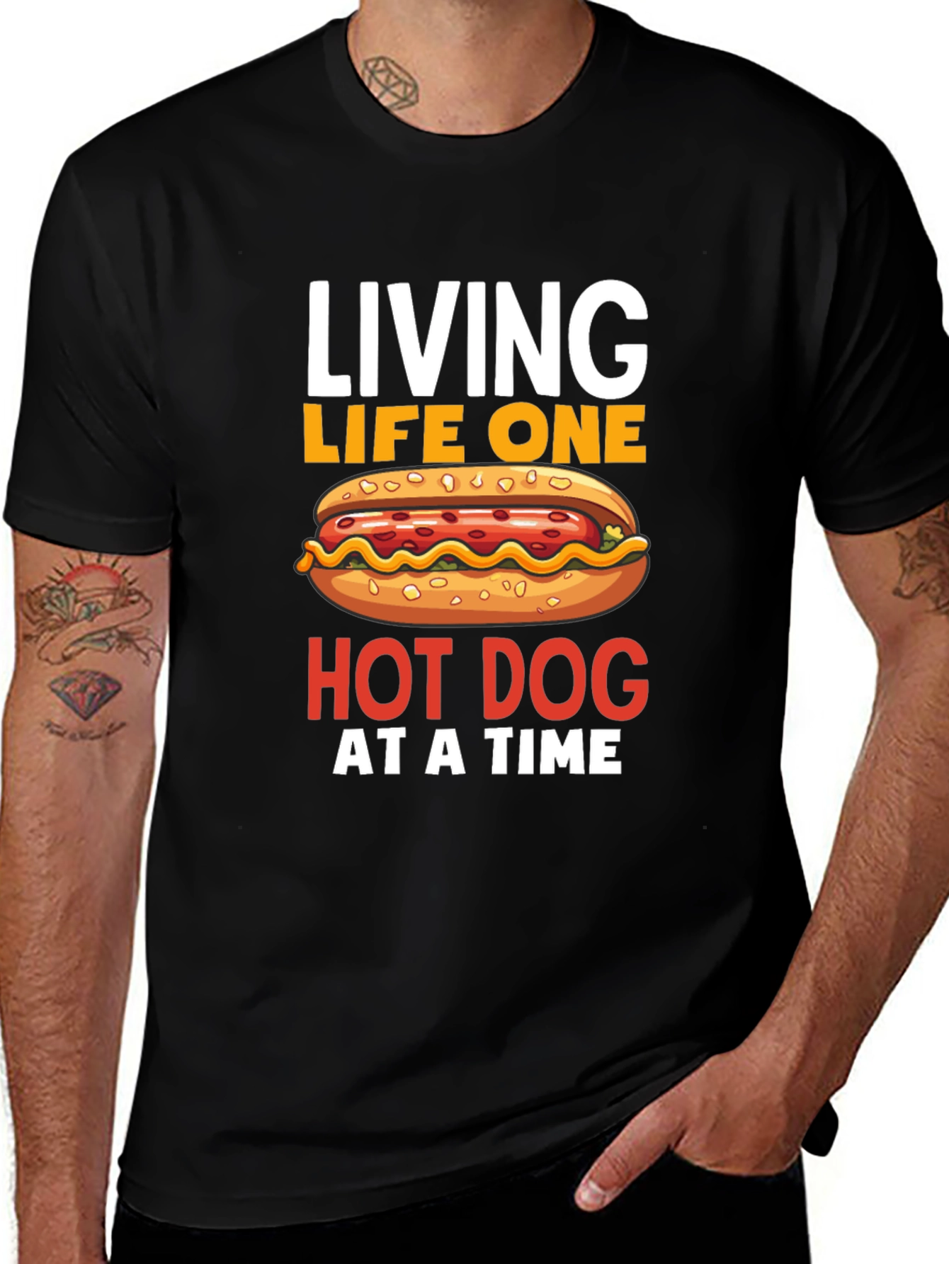 Living Life One Hot Dog at a Time T-Shirt