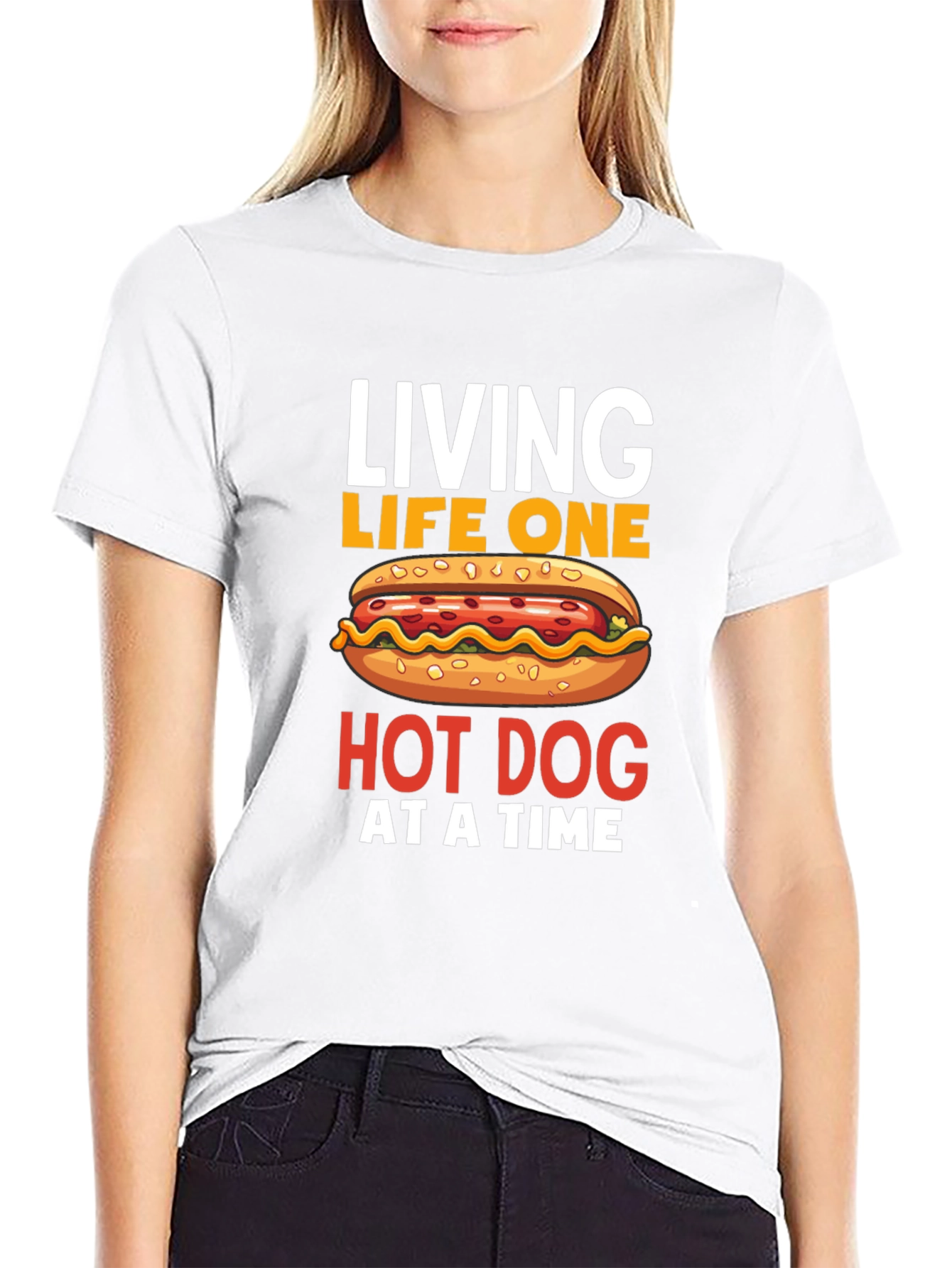 Living Life One Hot Dog at a Time T-Shirt