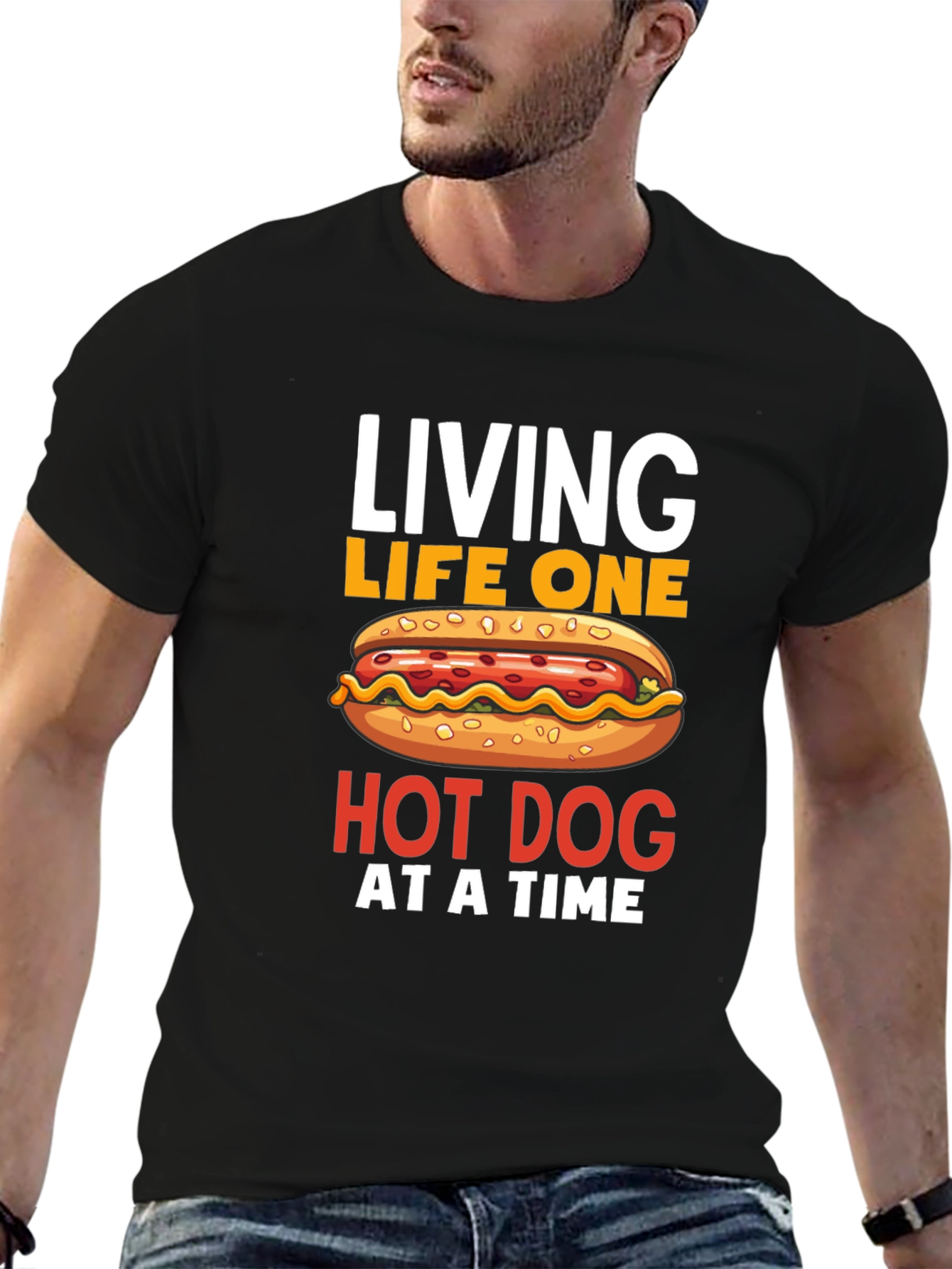 Living Life One Hot Dog at a Time T-Shirt