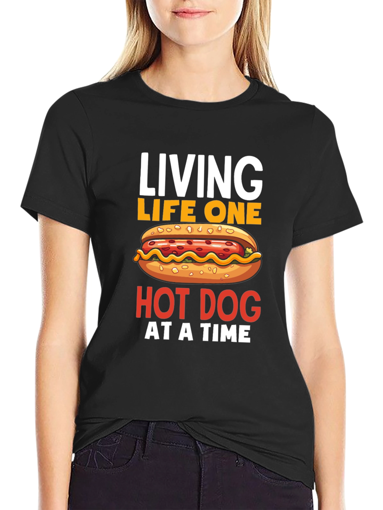 Living Life One Hot Dog at a Time T-Shirt