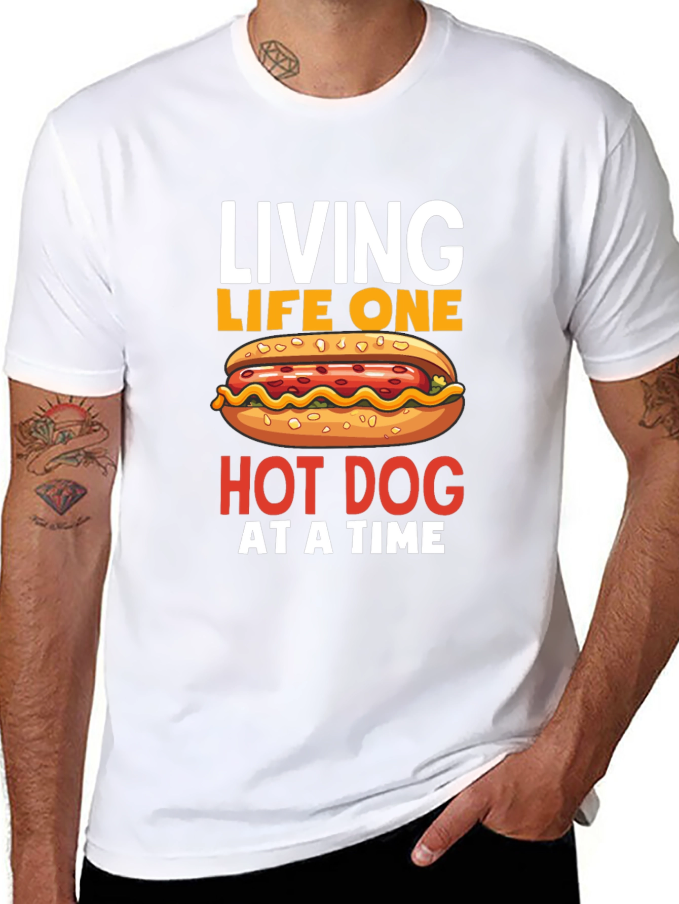 Living Life One Hot Dog at a Time T-Shirt