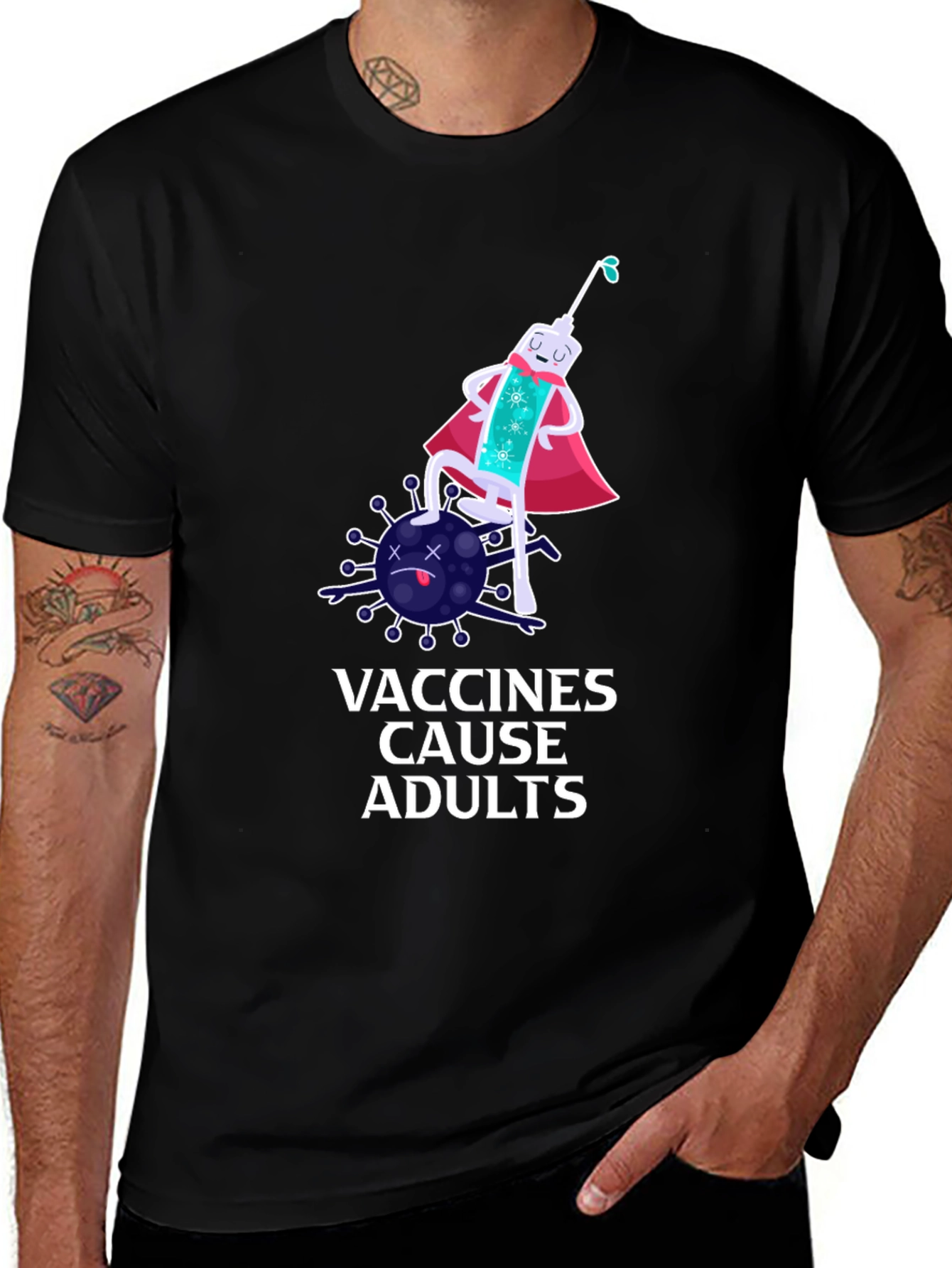 Vaccines Cause Adults T-Shirt Funny Design