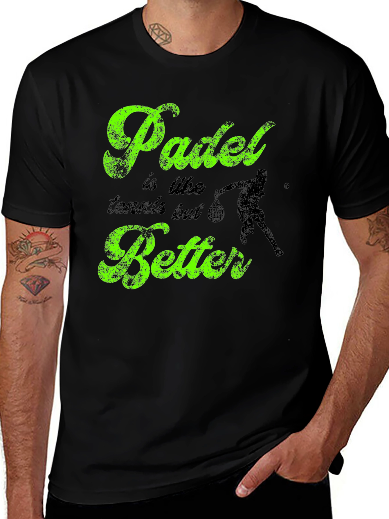 Padle is like tennis but better Black T-shirt