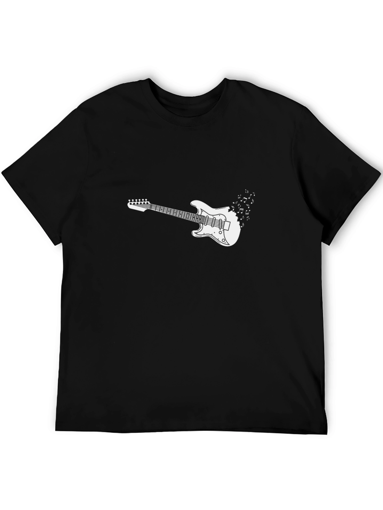 Electric Guitar Graphic Tee - Black Cotton Comfort