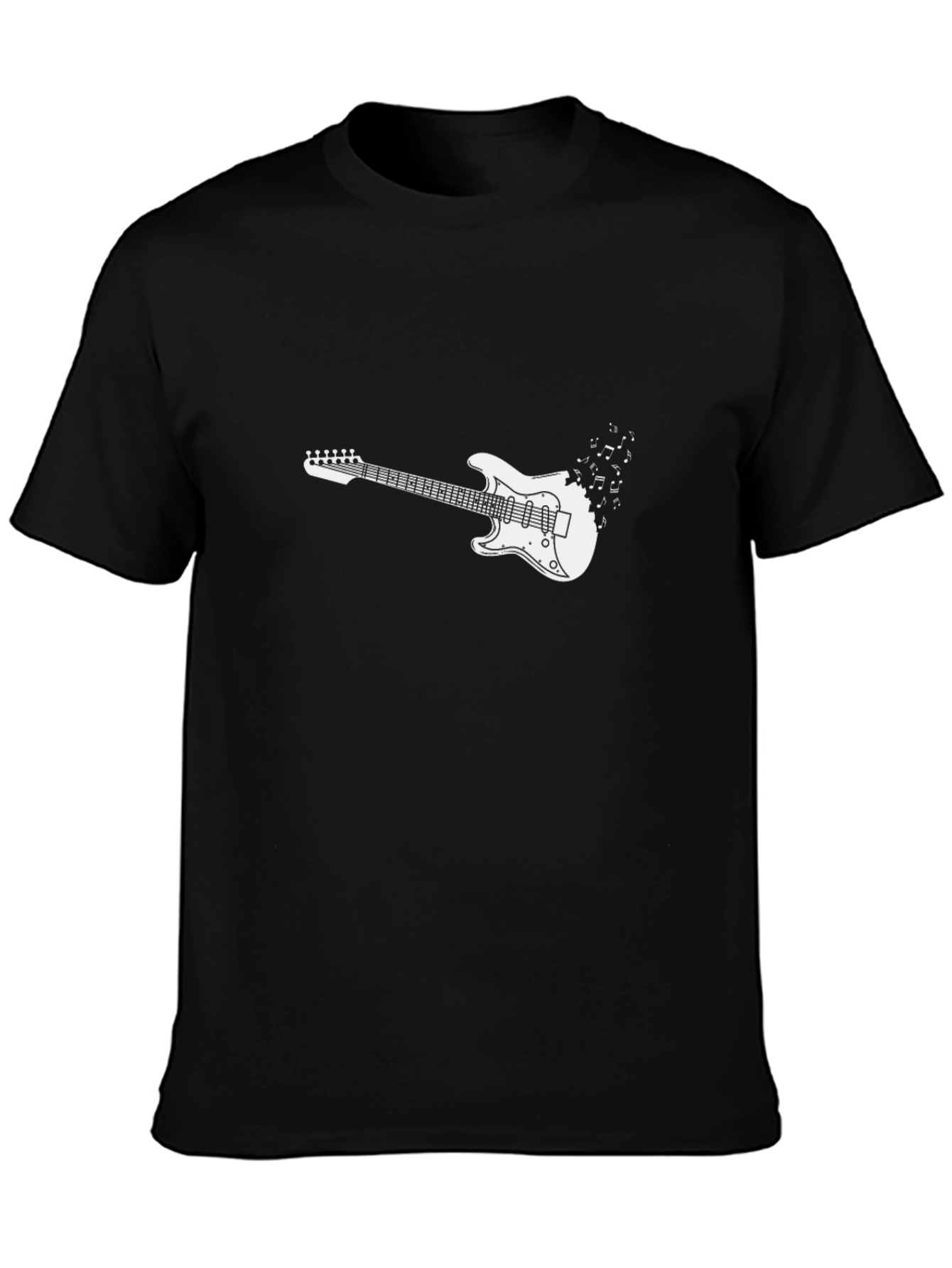 Electric Guitar Graphic Tee - Black Cotton Comfort