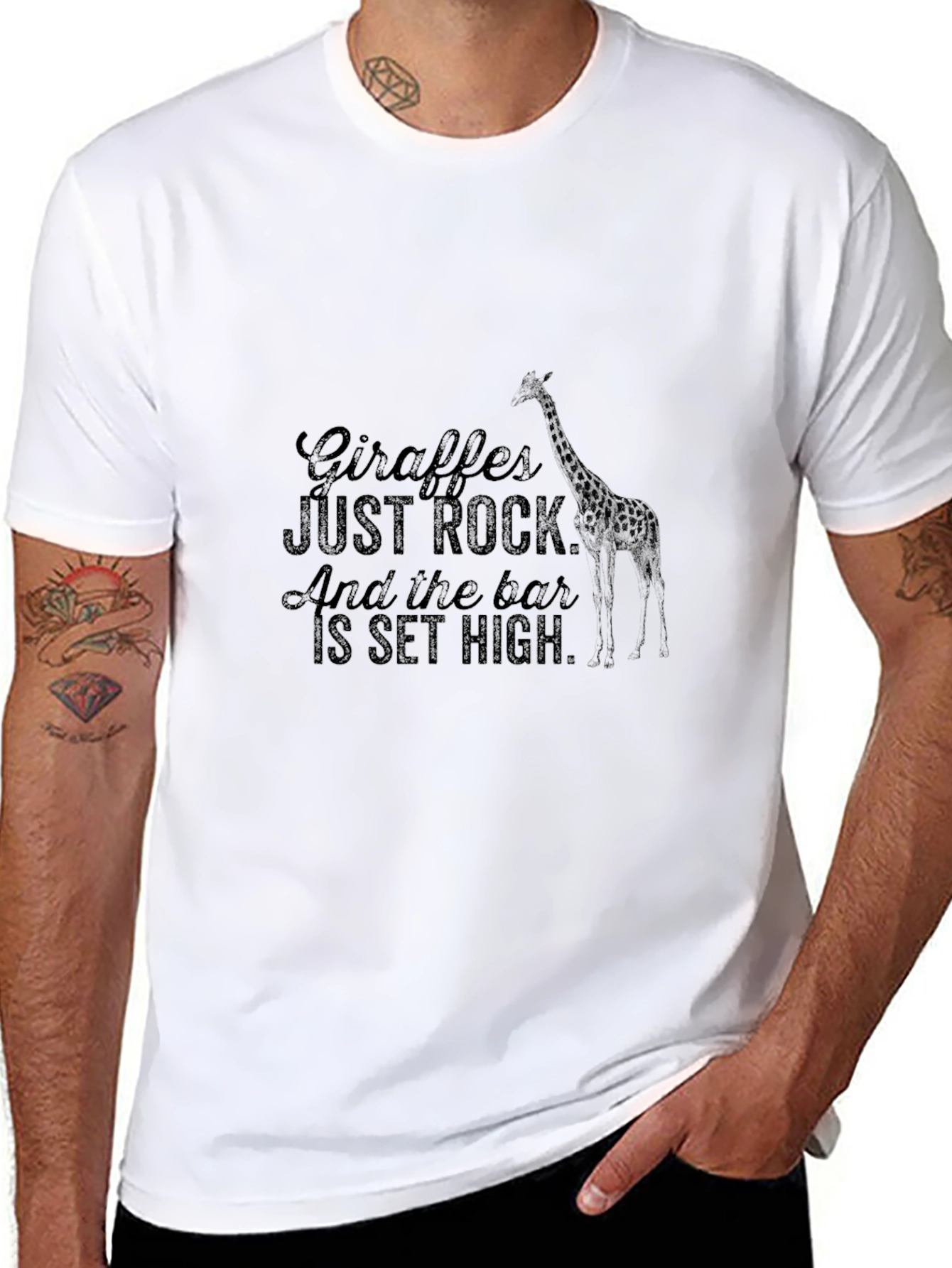 Giraffe Rock T-Shirt - High Quality Graphic Tee