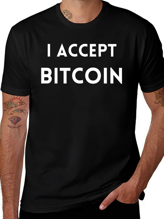 I Accept Bitcoin Black T-Shirt
