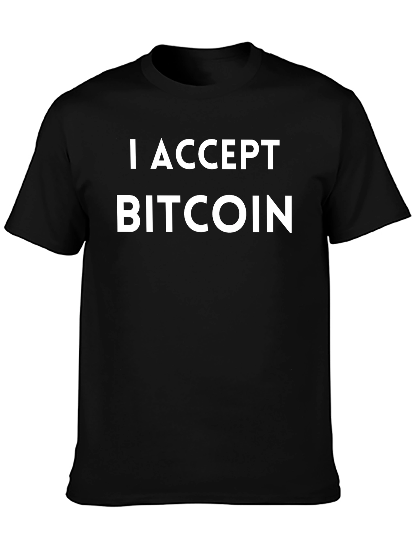 I Accept Bitcoin Black T-Shirt