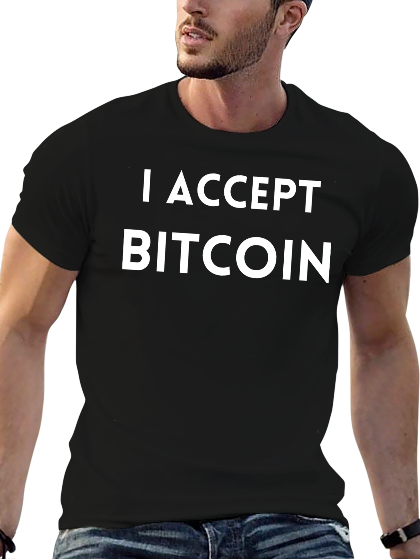 I Accept Bitcoin Black T-Shirt