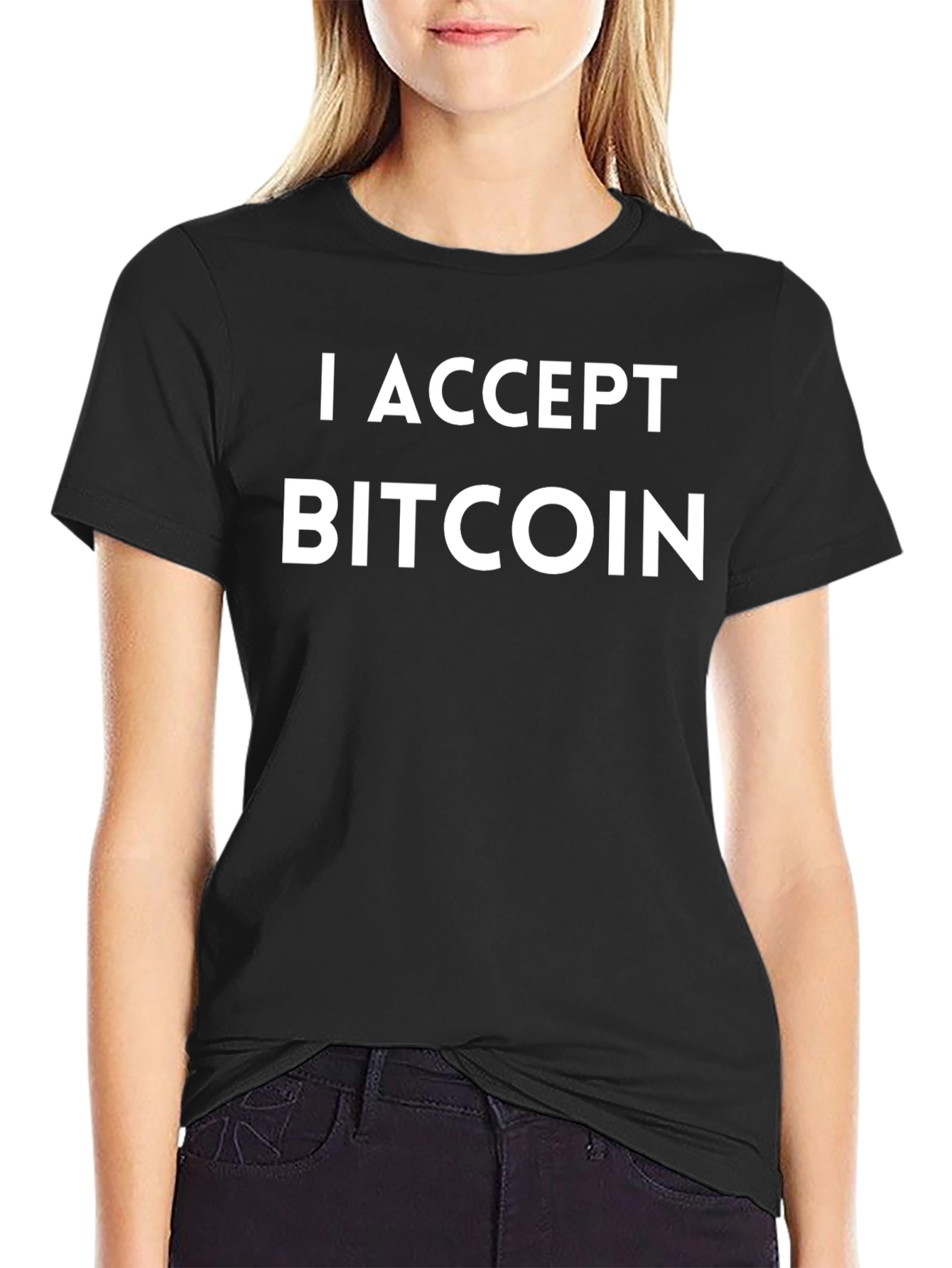 I Accept Bitcoin Black T-Shirt