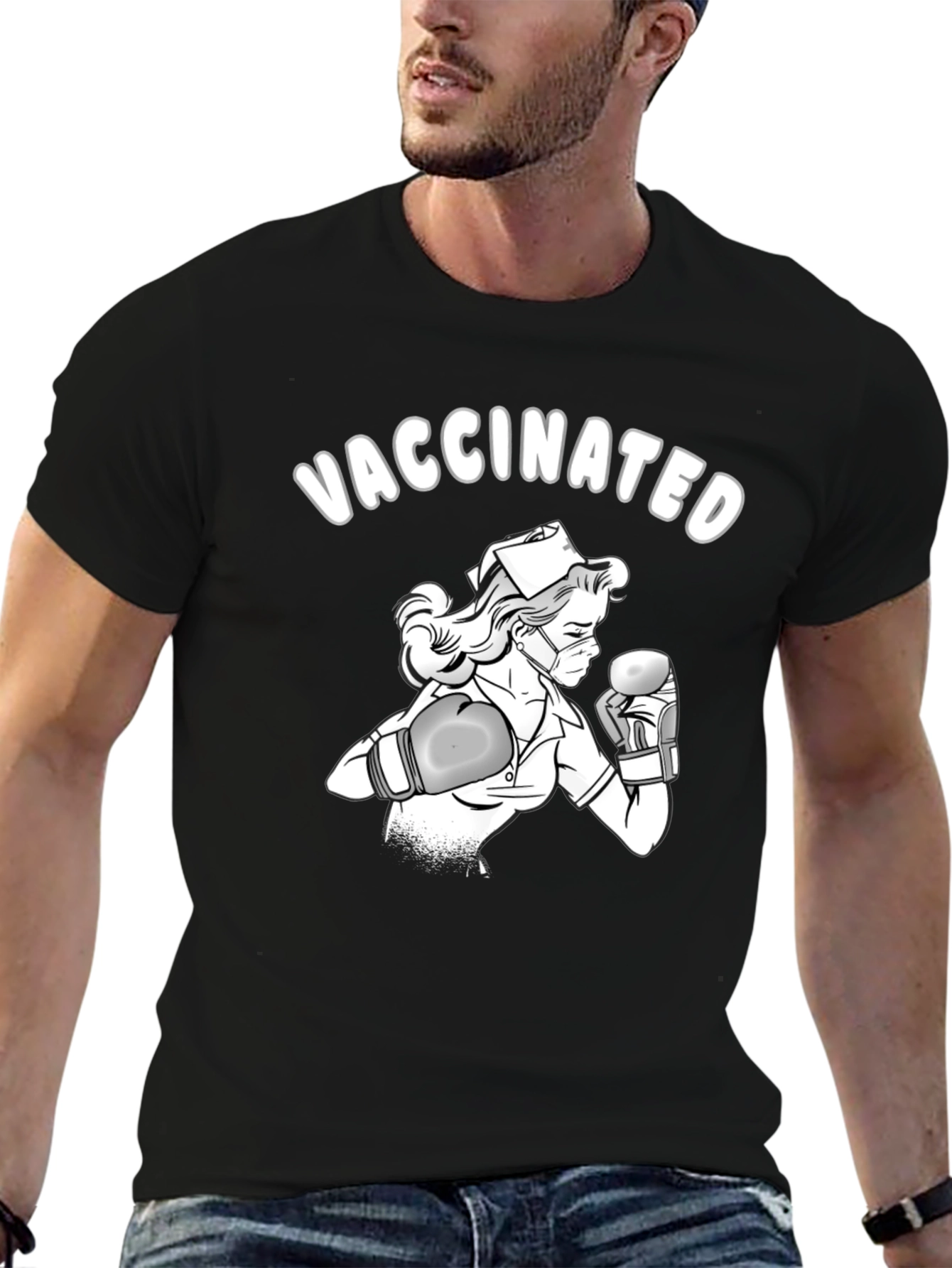 Vaccinated Nurse Boxing T-Shirt