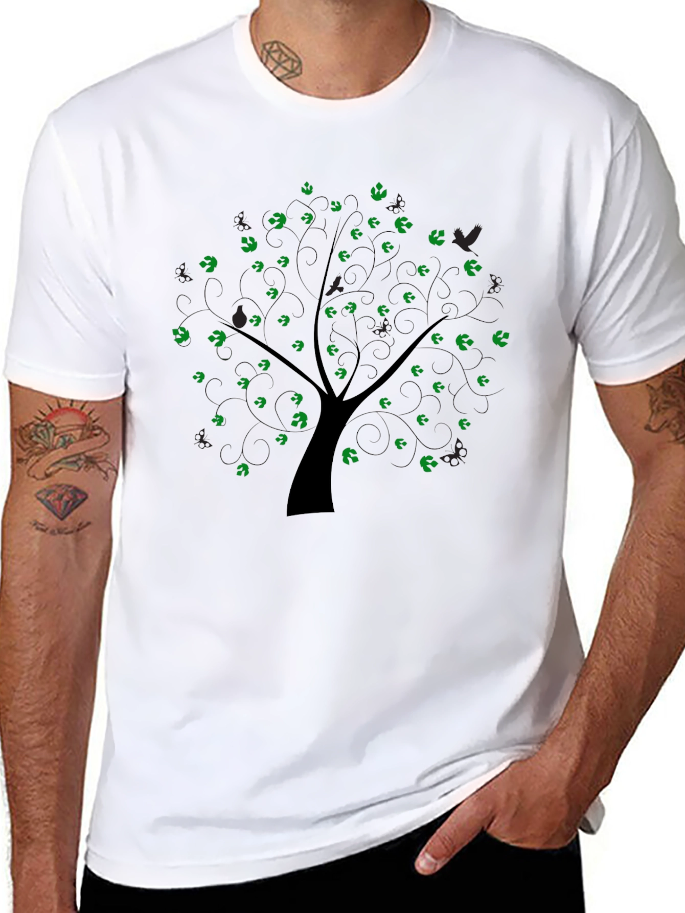 Nature Tree Graphic Tee - Mens Black T-Shirt