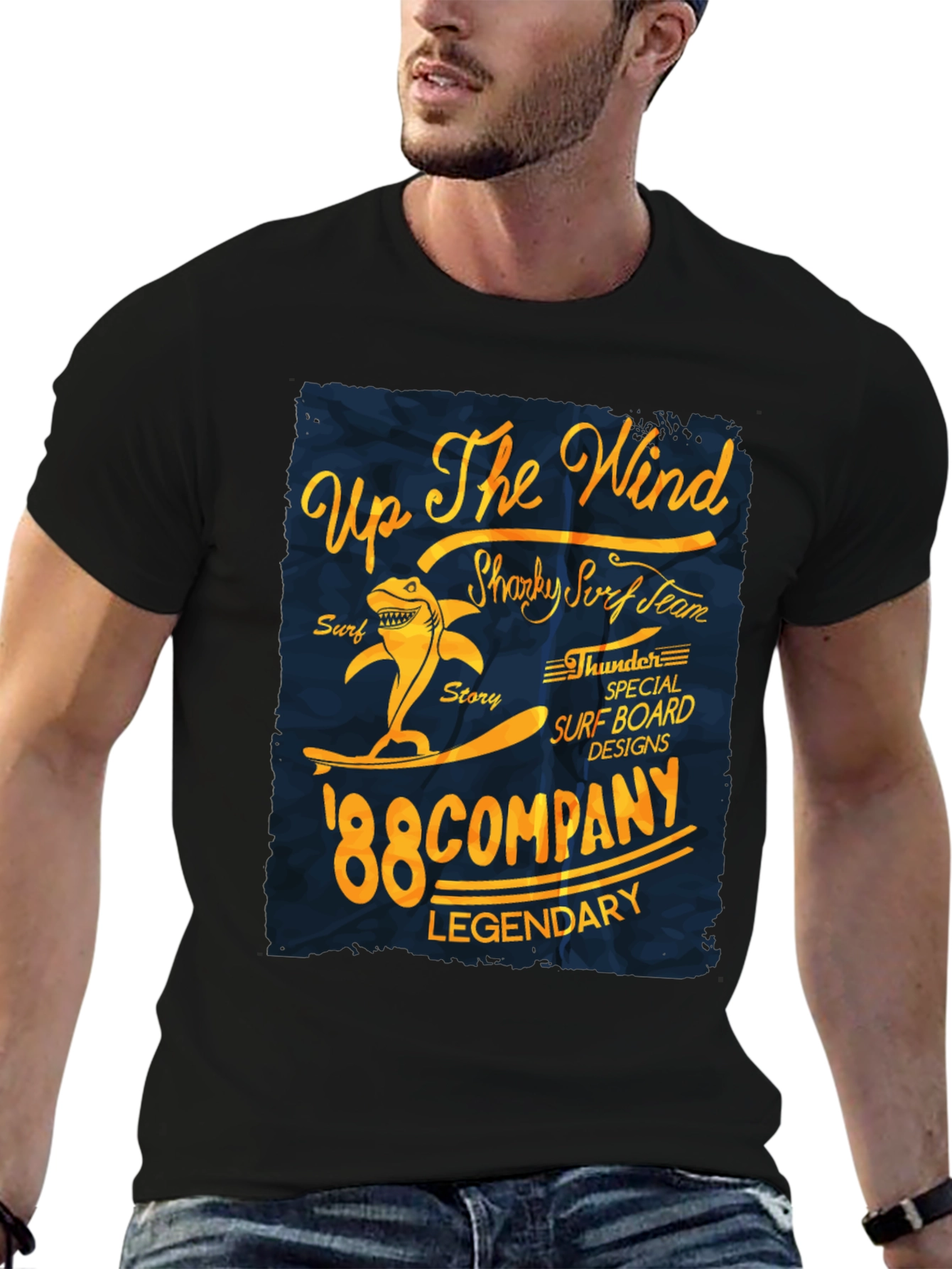 Shark Surf Team Black T-Shirt