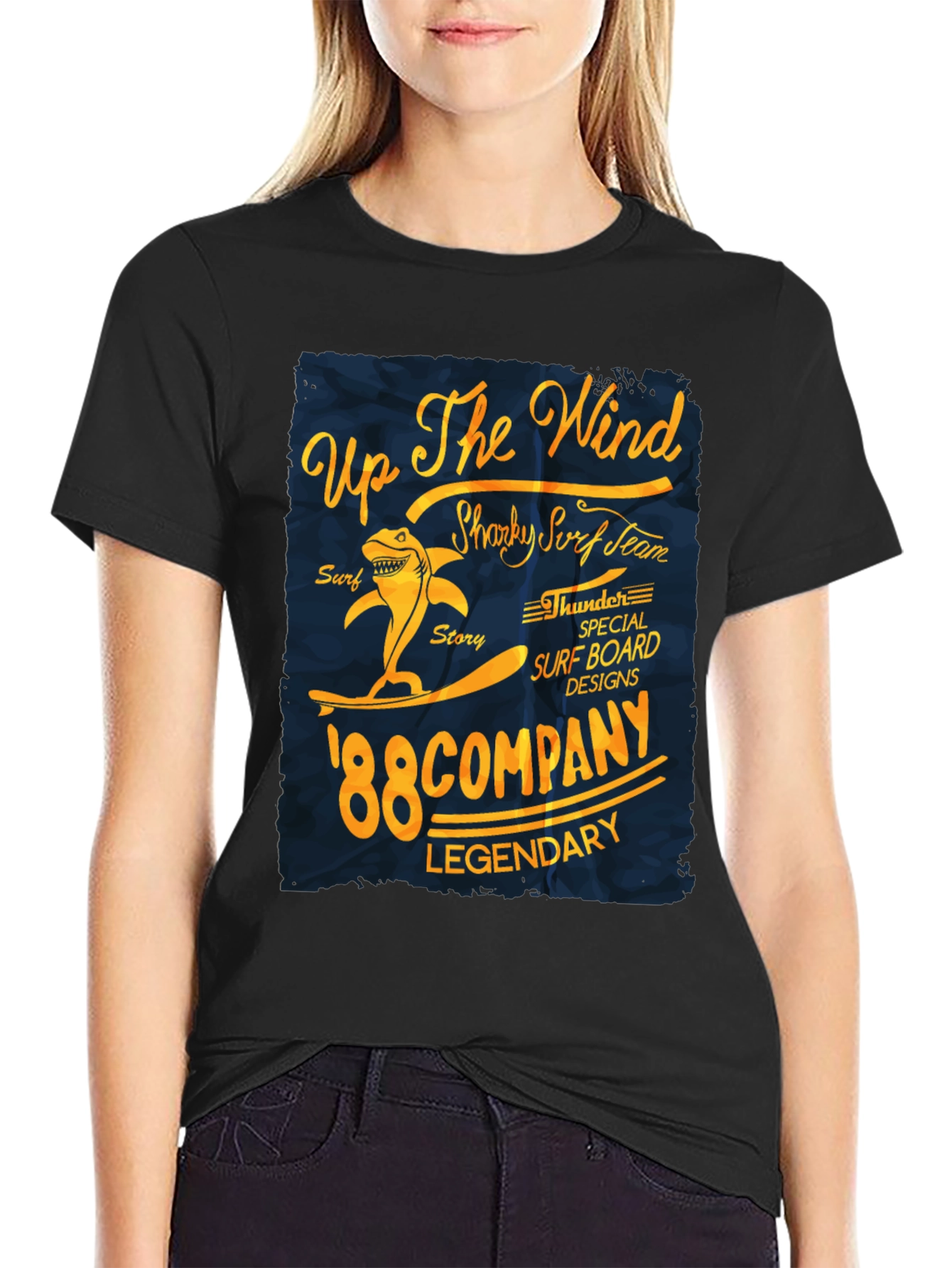 Shark Surf Team Black T-Shirt