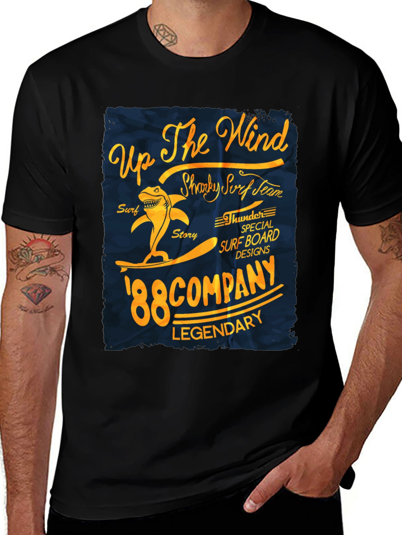 Shark Surf Team Black T-Shirt